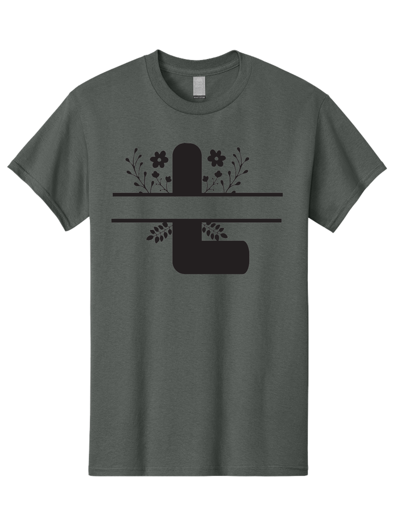 Pipe-With-Flowers Men'S Graphic Tee, 100% Cotton, Comfortable Casual Summer Wear, Machine Washable, Pipe With Flowers, Minimalist Design, Black Silhouette, Floral Elements, Artistic Illustration, Simple Shapes, Modern Art, Creative Concept Aad095