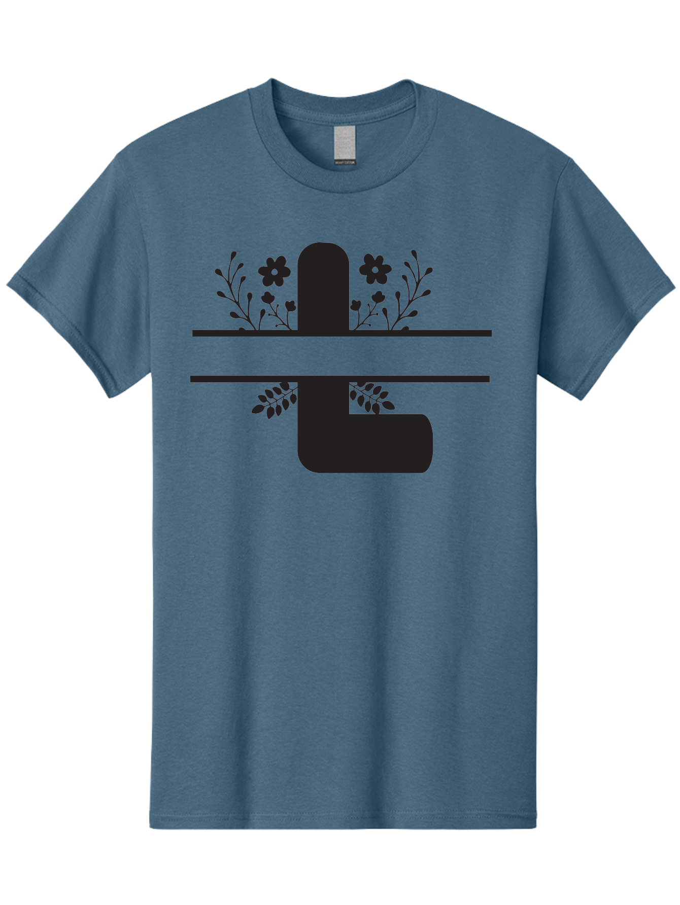 Pipe-With-Flowers Men'S Graphic Tee, 100% Cotton, Comfortable Casual Summer Wear, Machine Washable, Pipe With Flowers, Minimalist Design, Black Silhouette, Floral Elements, Artistic Illustration, Simple Shapes, Modern Art, Creative Concept Aad095