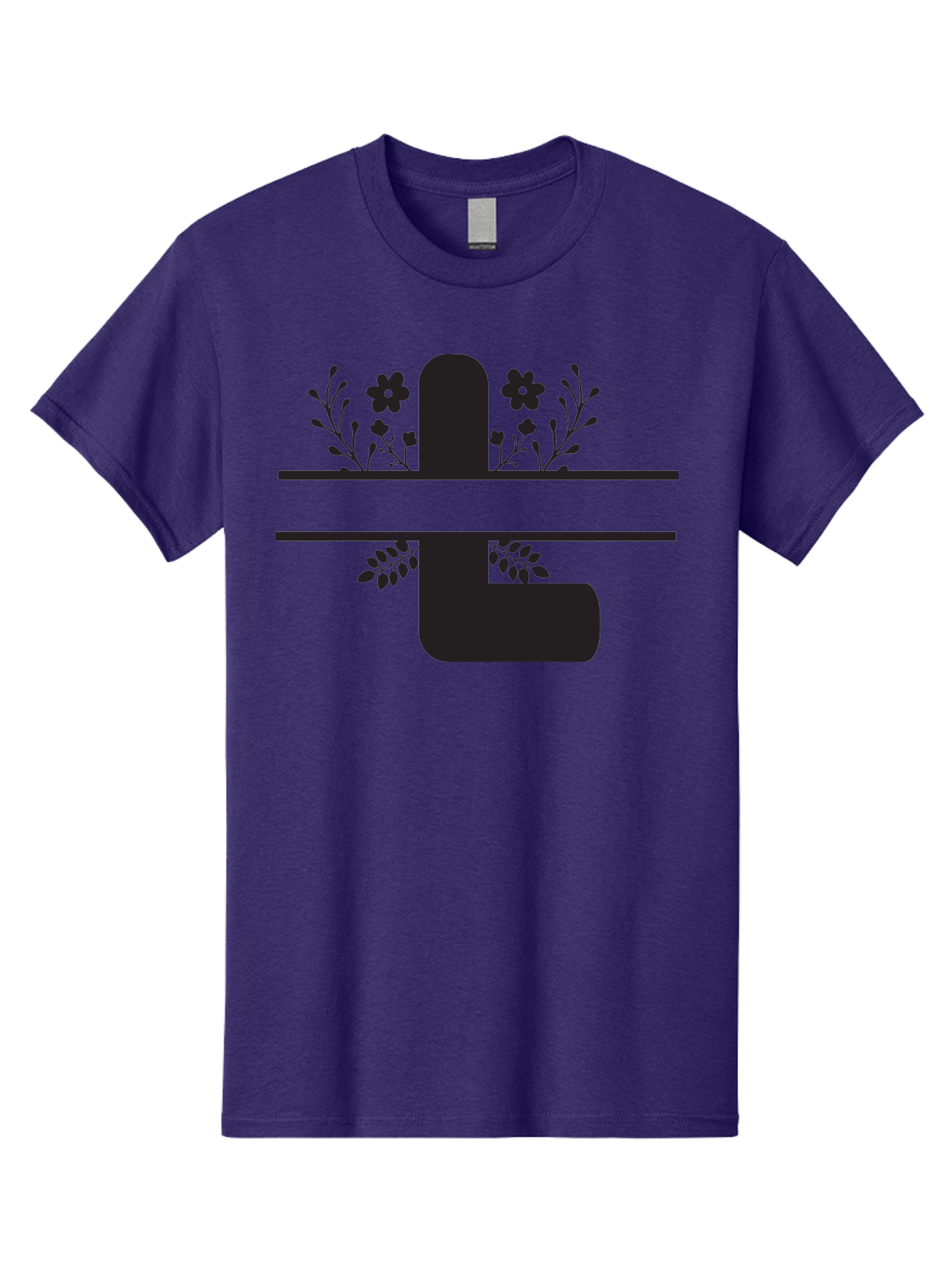 Pipe-With-Flowers Men'S Graphic Tee, 100% Cotton, Comfortable Casual Summer Wear, Machine Washable, Pipe With Flowers, Minimalist Design, Black Silhouette, Floral Elements, Artistic Illustration, Simple Shapes, Modern Art, Creative Concept Aad095