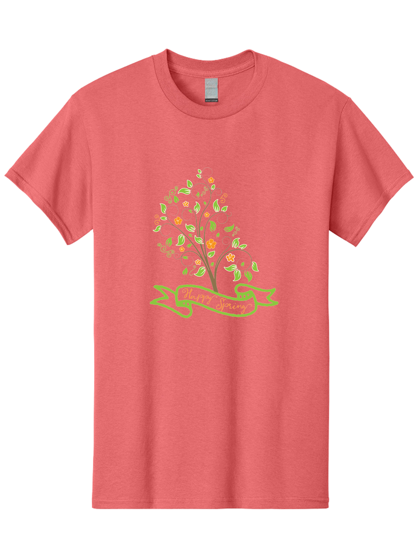 Plant-Your-Story Men'S Graphic Tee, 100% Cotton, Comfortable Casual Summer Wear, Machine Washable, Tree With Flowers, Playful Design, Inspirational Quote, Journey Theme, Floral Pattern, Orange Flowers, White Leaves, Creative Typography, Aad096