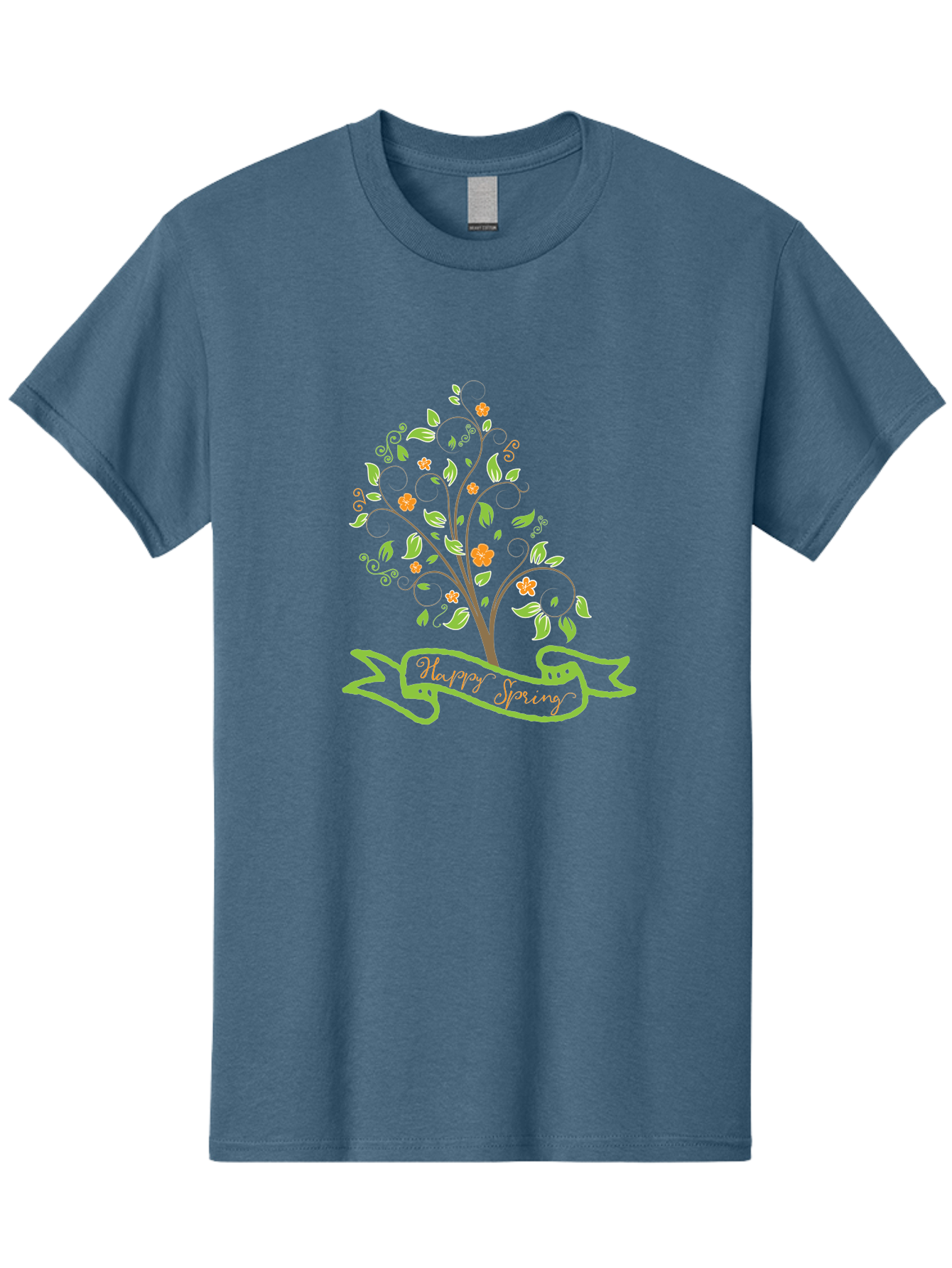 Plant-Your-Story Men'S Graphic Tee, 100% Cotton, Comfortable Casual Summer Wear, Machine Washable, Tree With Flowers, Playful Design, Inspirational Quote, Journey Theme, Floral Pattern, Orange Flowers, White Leaves, Creative Typography, Aad096