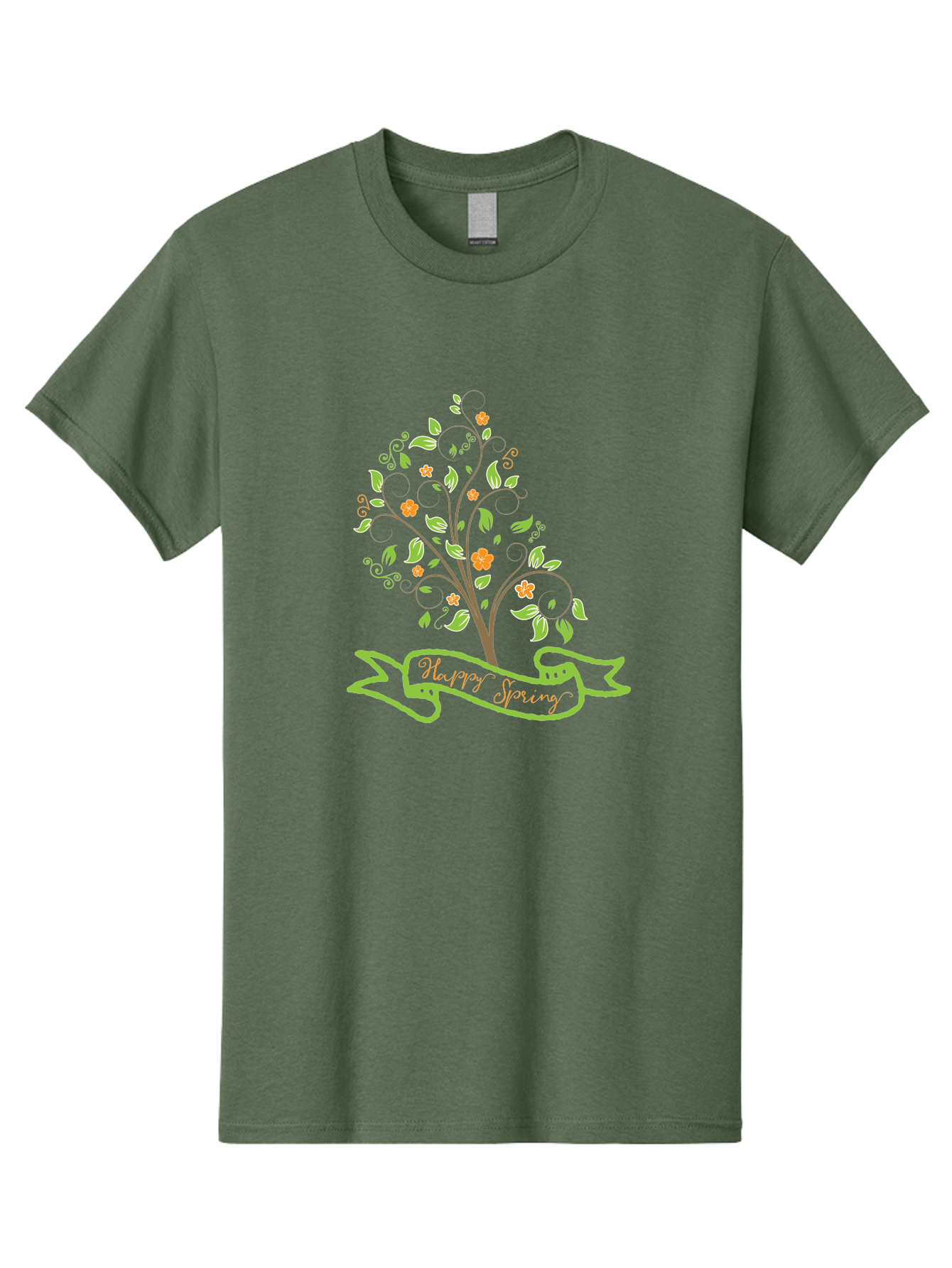 Plant-Your-Story Men'S Graphic Tee, 100% Cotton, Comfortable Casual Summer Wear, Machine Washable, Tree With Flowers, Playful Design, Inspirational Quote, Journey Theme, Floral Pattern, Orange Flowers, White Leaves, Creative Typography, Aad096