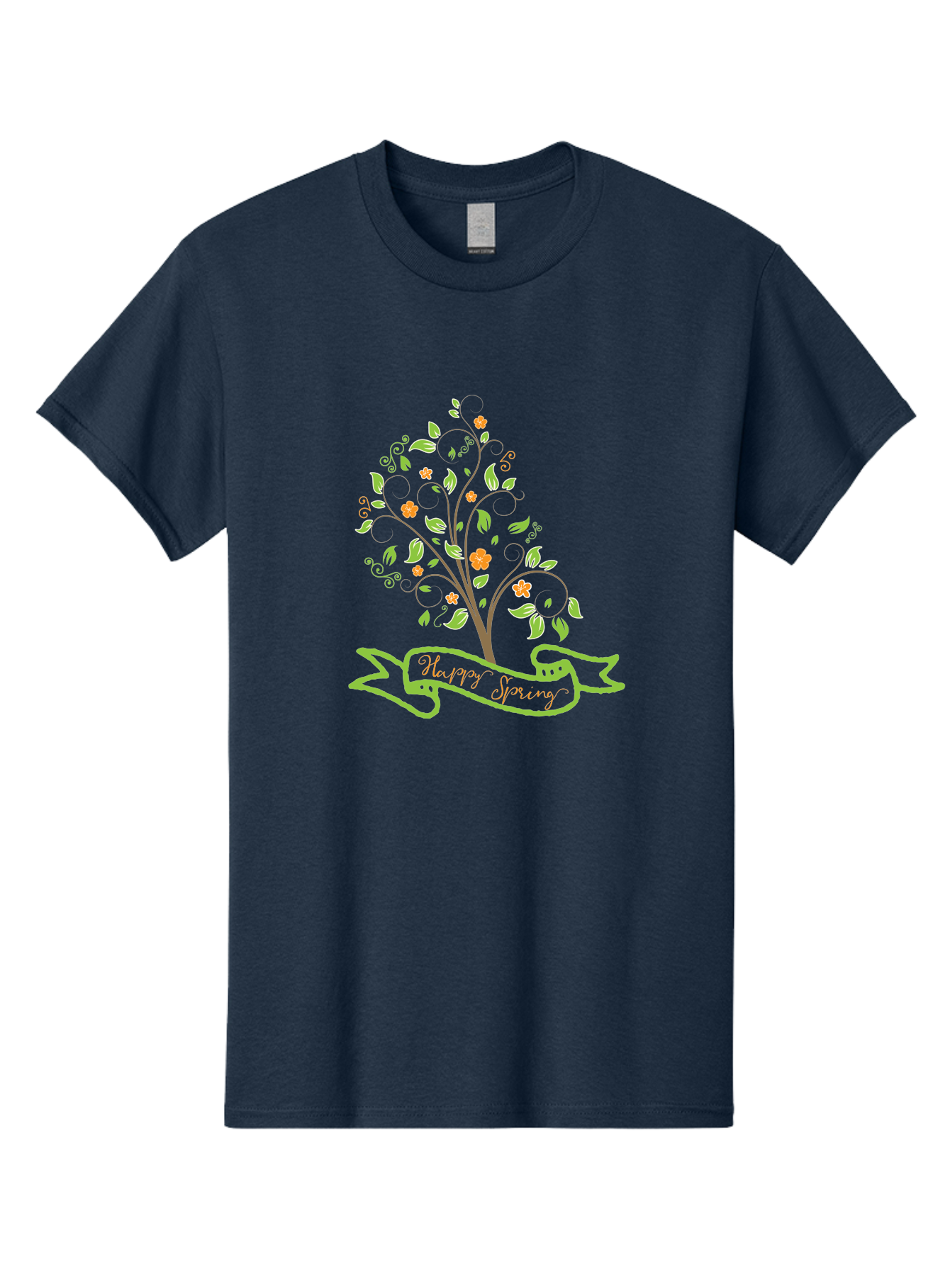 Plant-Your-Story Men'S Graphic Tee, 100% Cotton, Comfortable Casual Summer Wear, Machine Washable, Tree With Flowers, Playful Design, Inspirational Quote, Journey Theme, Floral Pattern, Orange Flowers, White Leaves, Creative Typography, Aad096