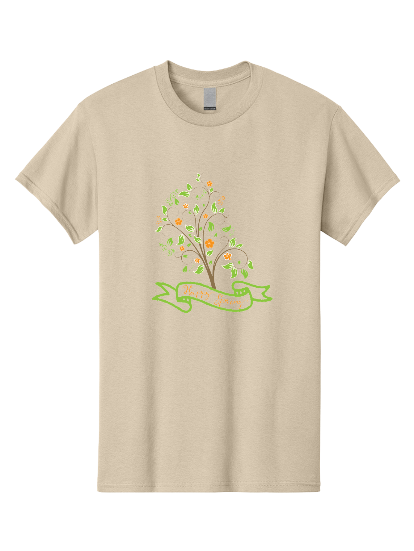 Plant-Your-Story Men'S Graphic Tee, 100% Cotton, Comfortable Casual Summer Wear, Machine Washable, Tree With Flowers, Playful Design, Inspirational Quote, Journey Theme, Floral Pattern, Orange Flowers, White Leaves, Creative Typography, Aad096