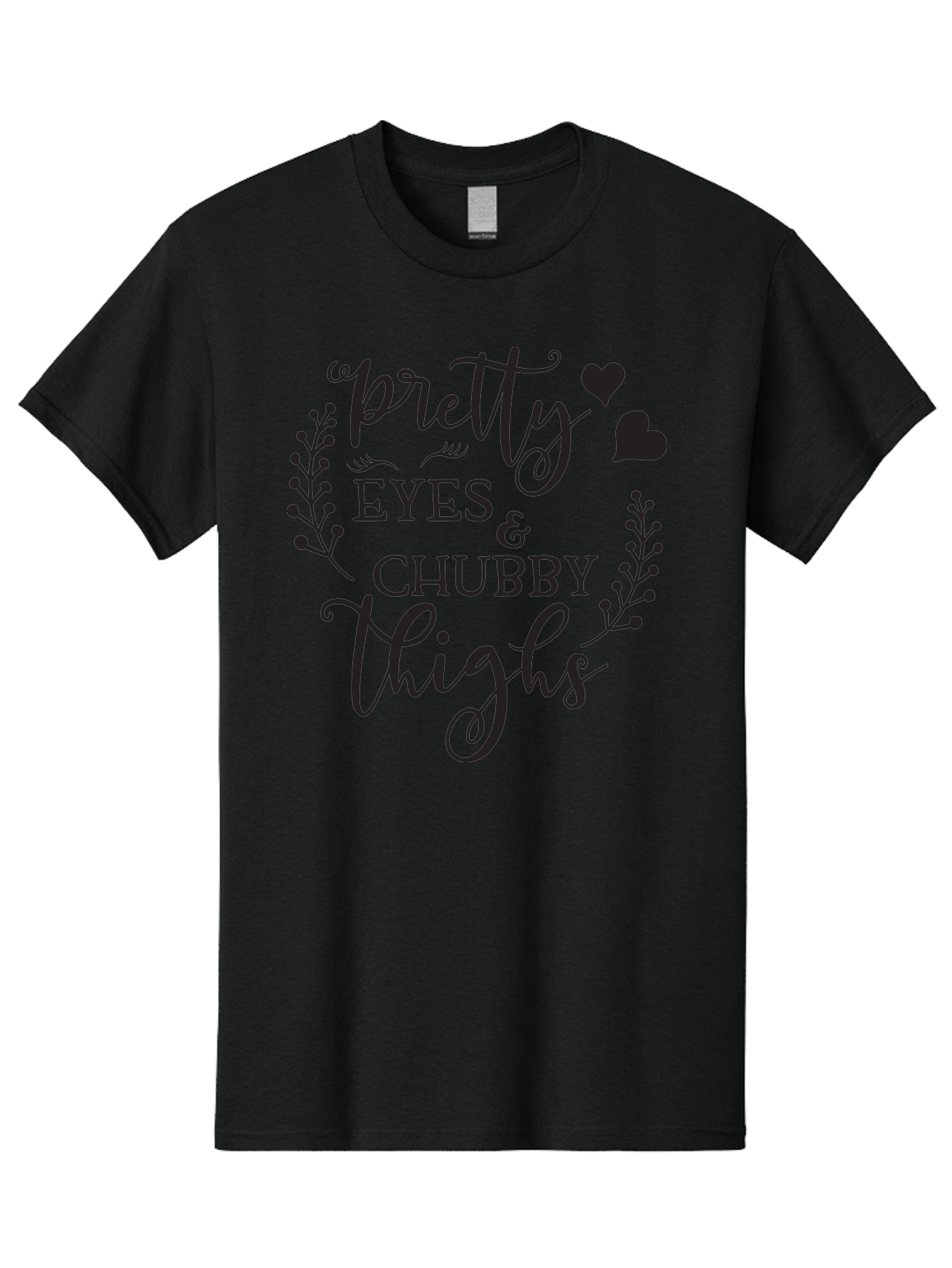 Pretty-Eyes-Chubby-Thighs Men'S Graphic Tee, 100% Cotton, Comfortable Casual Summer Wear, Machine Washable, Cute Typography, Body Positivity, Self Love, Confidence Boost, Empowerment, Lovely Quotes, Charming Phrases, Inspiration, Motivation Aad100