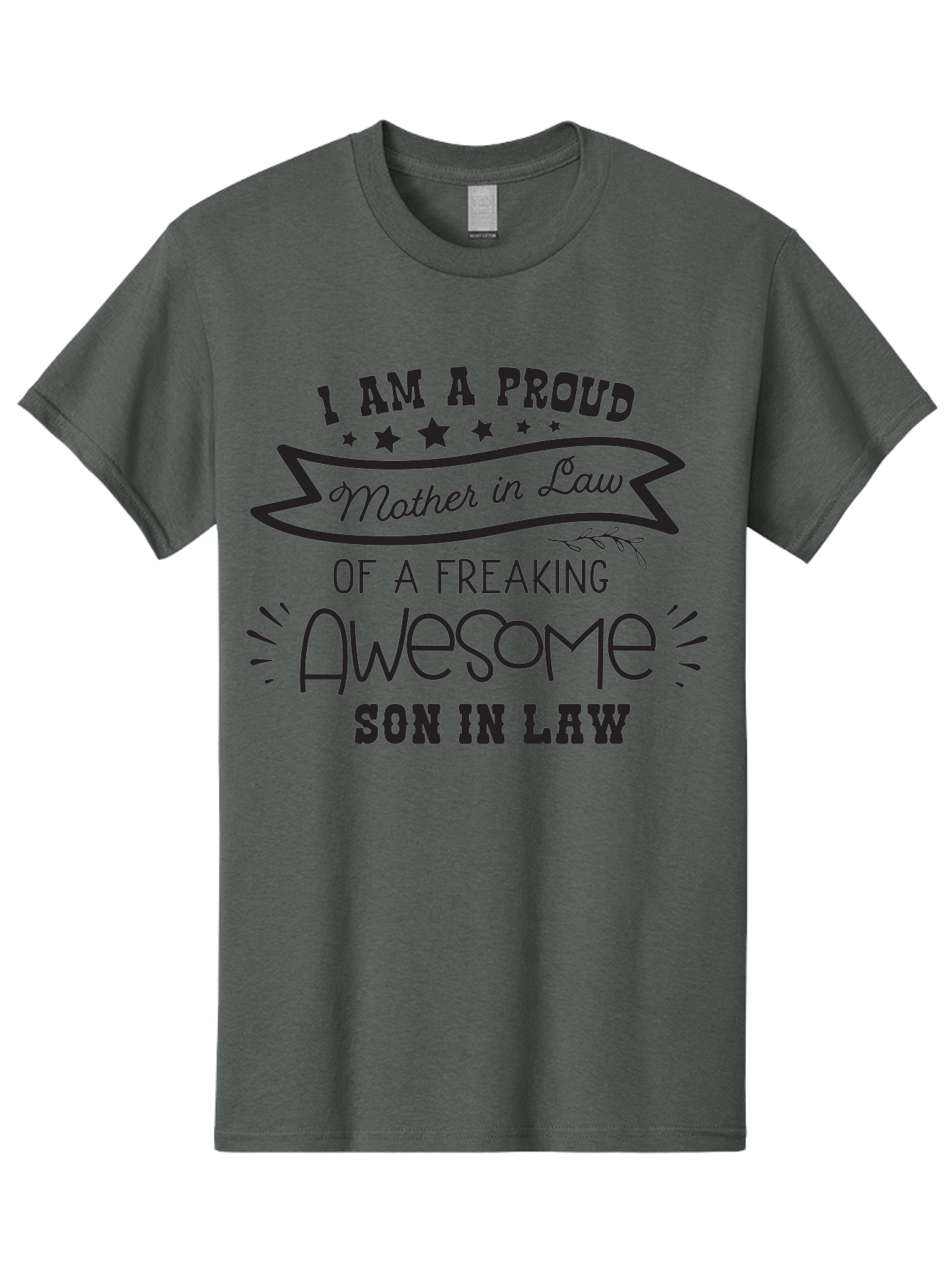 Proud-Mother-In-Law Men'S Graphic Tee, 100% Cotton, Comfortable Casual Summer Wear, Machine Washable, Proud Mother In Law, Awesome Son In Law, Family Bonding, Loving Relationship, Funny Quote, Mother In Law Gift, Son In Law Appreciation, Aad102