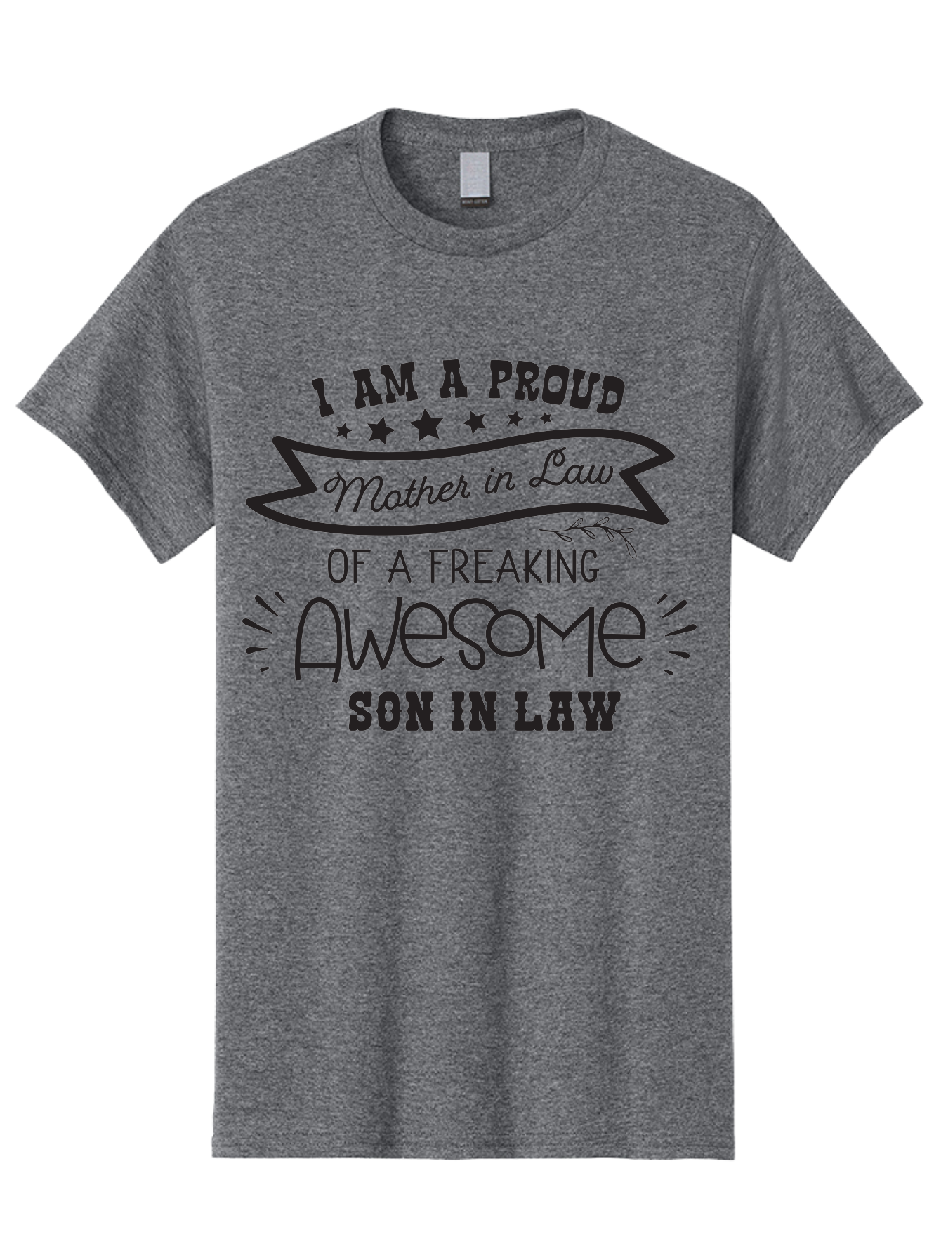Proud-Mother-In-Law Men'S Graphic Tee, 100% Cotton, Comfortable Casual Summer Wear, Machine Washable, Proud Mother In Law, Awesome Son In Law, Family Bonding, Loving Relationship, Funny Quote, Mother In Law Gift, Son In Law Appreciation, Aad102
