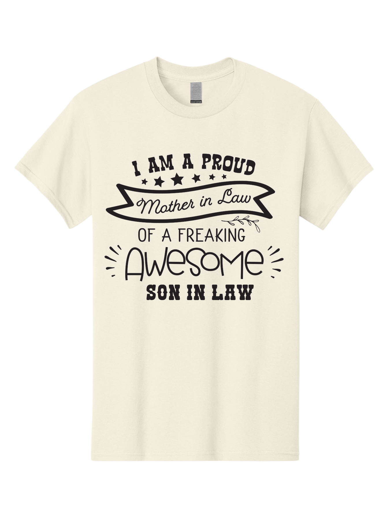 Proud-Mother-In-Law Men'S Graphic Tee, 100% Cotton, Comfortable Casual Summer Wear, Machine Washable, Proud Mother In Law, Awesome Son In Law, Family Bonding, Loving Relationship, Funny Quote, Mother In Law Gift, Son In Law Appreciation, Aad102