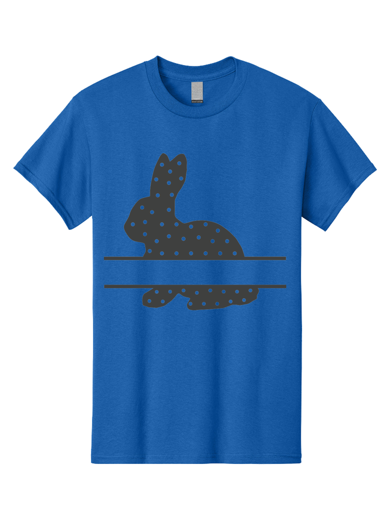 Rabbit-Silhouette-With-Dots Men'S Graphic Tee, 100% Cotton, Comfortable Casual Summer Wear, Machine Washable, Rabbit Silhouette, Black Silhouette, Polka Dot Pattern, Reflection Effect, Mirrored Image, Modern Art, Minimalist Design, Cute Bunny Aad113