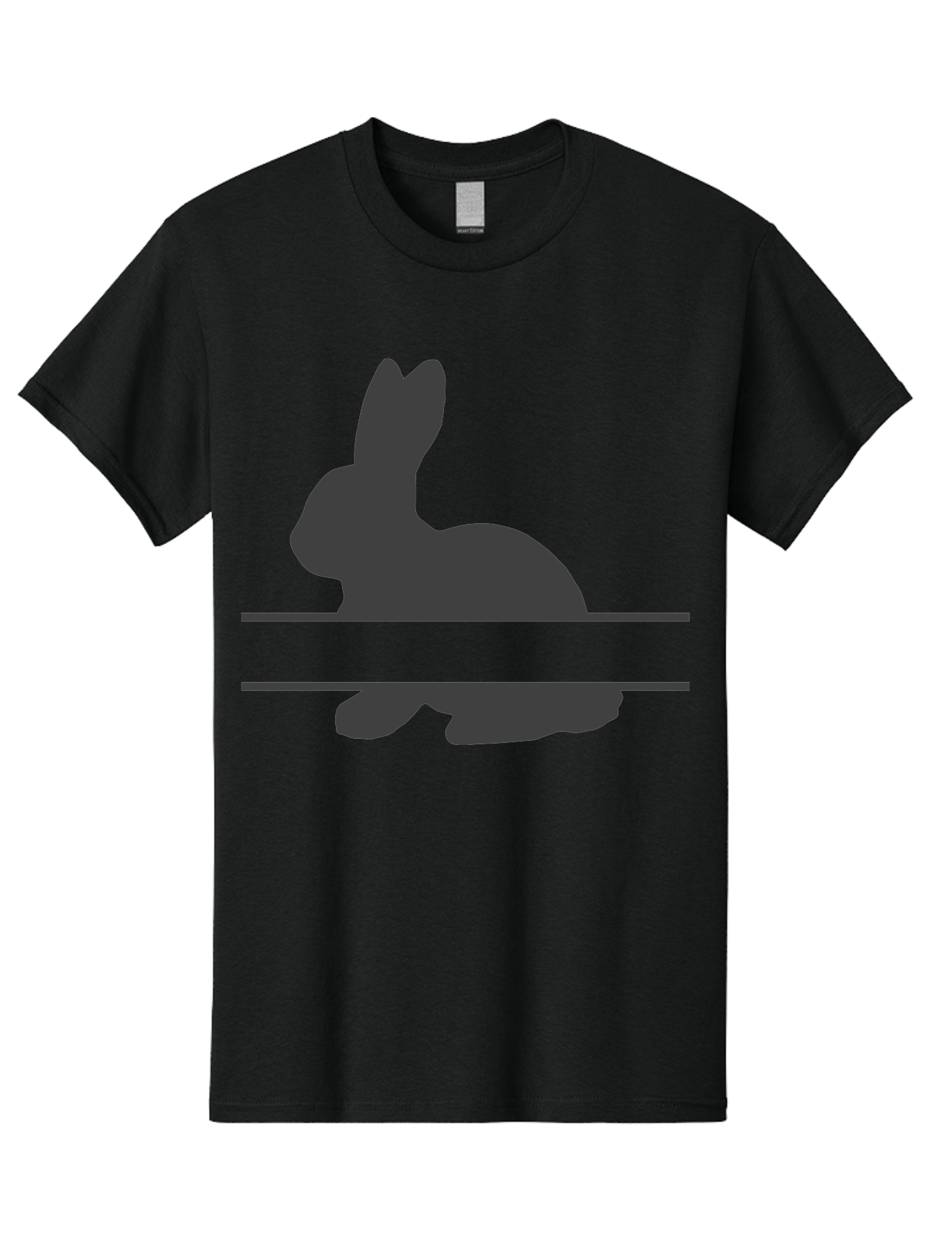 Rabbit-Silhouette Men'S Graphic Tee, 100% Cotton, Comfortable Casual Summer Wear, Machine Washable, Rabbit Silhouette, Minimalist Design, Simple Shape, Black Silhouette, Cute Rabbit, Modern Art, Creative Illustration, Simple Graphics Aad114