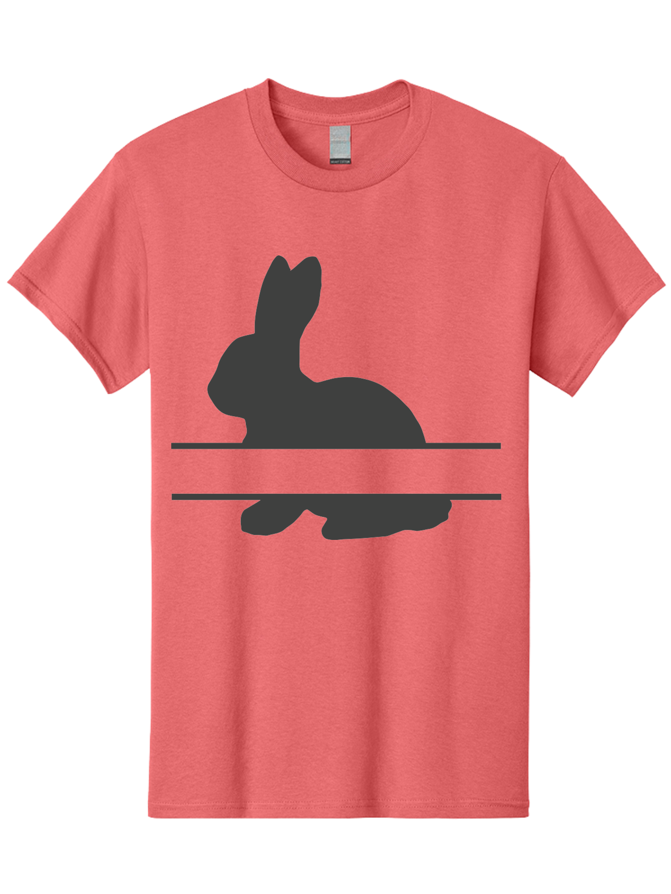 Rabbit-Silhouette Men'S Graphic Tee, 100% Cotton, Comfortable Casual Summer Wear, Machine Washable, Rabbit Silhouette, Minimalist Design, Simple Shape, Black Silhouette, Cute Rabbit, Modern Art, Creative Illustration, Simple Graphics Aad114
