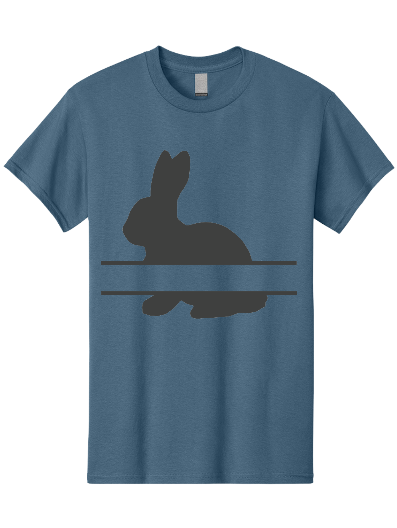 Rabbit-Silhouette Men'S Graphic Tee, 100% Cotton, Comfortable Casual Summer Wear, Machine Washable, Rabbit Silhouette, Minimalist Design, Simple Shape, Black Silhouette, Cute Rabbit, Modern Art, Creative Illustration, Simple Graphics Aad114