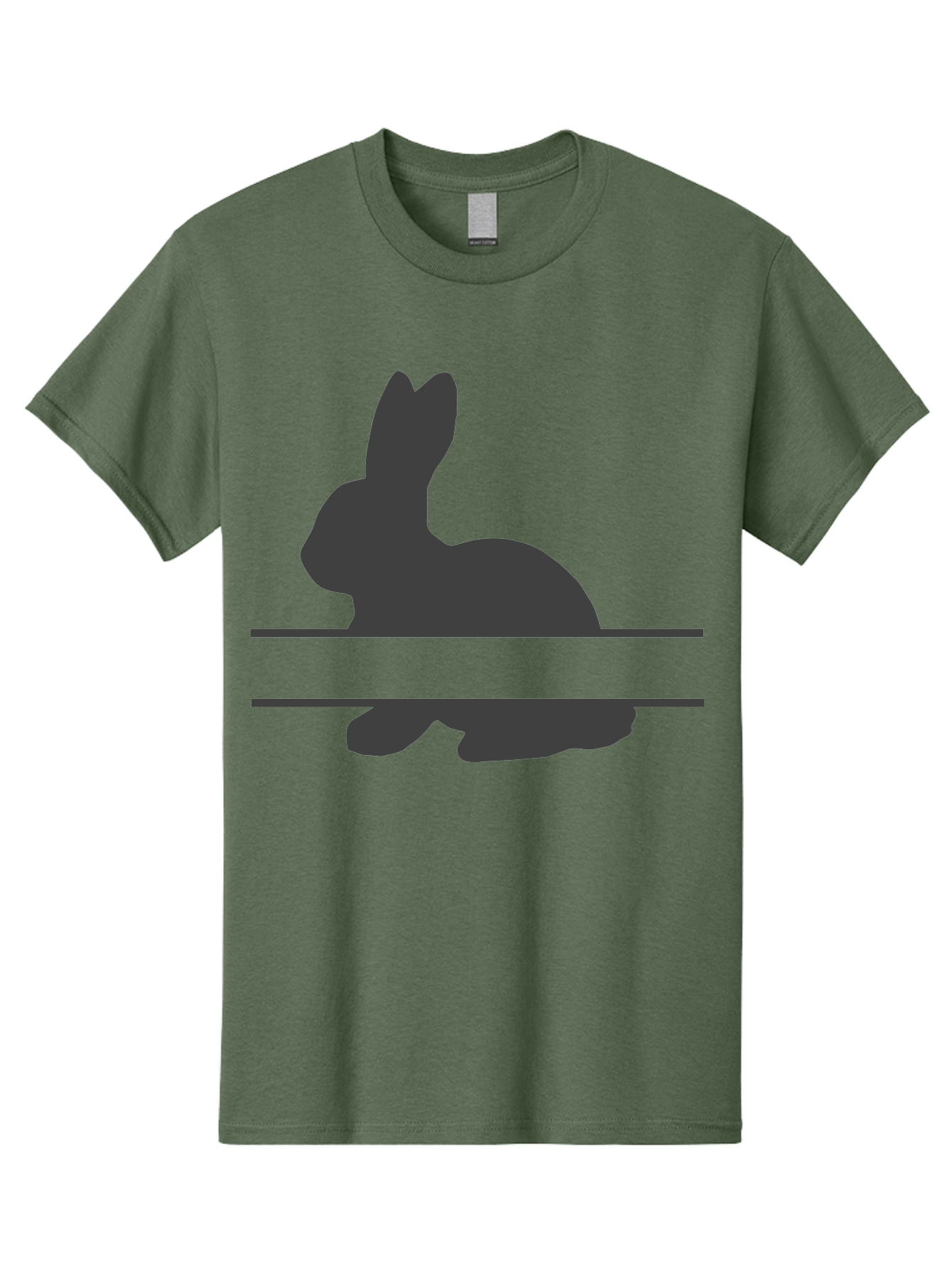 Rabbit-Silhouette Men'S Graphic Tee, 100% Cotton, Comfortable Casual Summer Wear, Machine Washable, Rabbit Silhouette, Minimalist Design, Simple Shape, Black Silhouette, Cute Rabbit, Modern Art, Creative Illustration, Simple Graphics Aad114