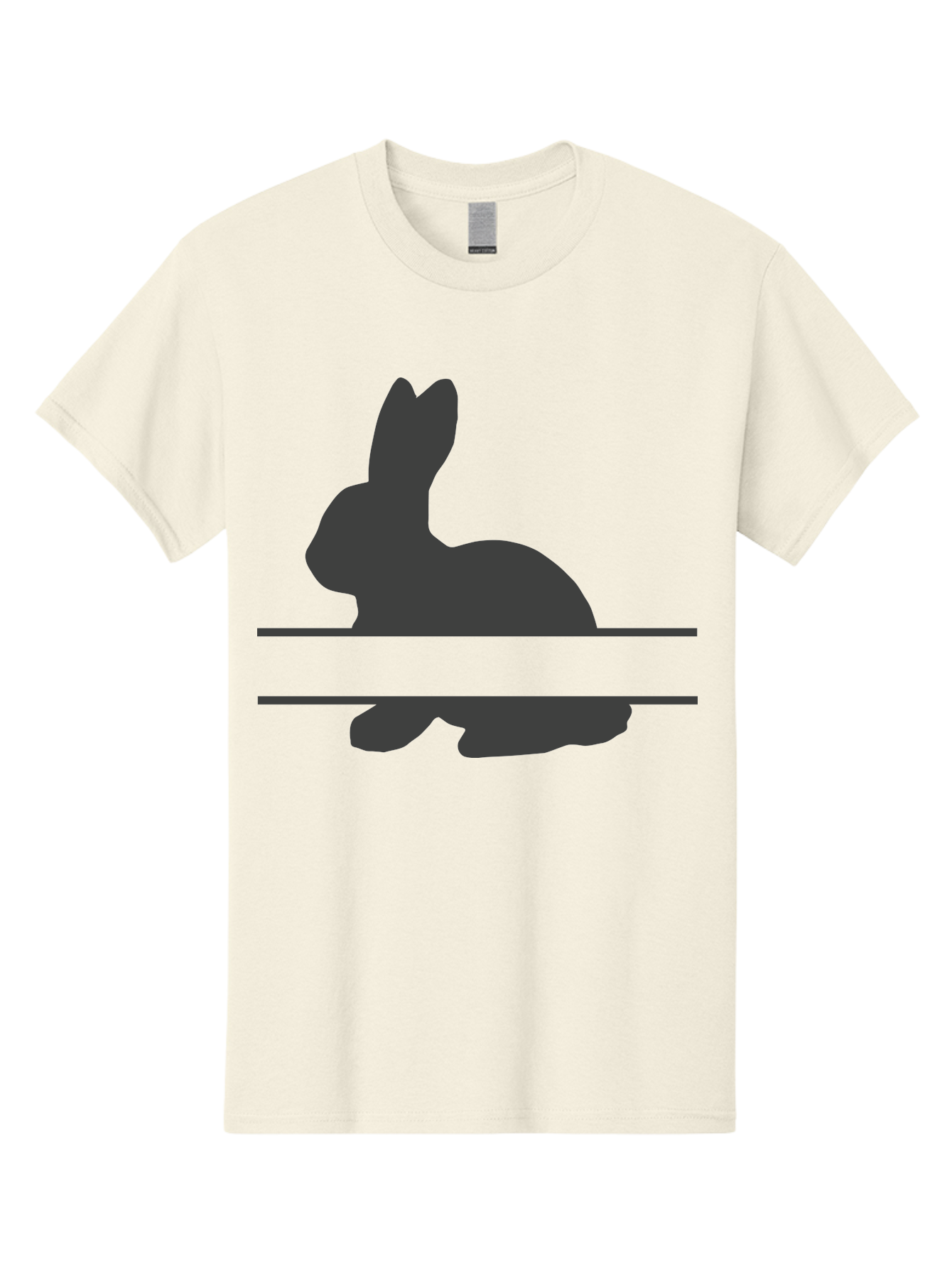 Rabbit-Silhouette Men'S Graphic Tee, 100% Cotton, Comfortable Casual Summer Wear, Machine Washable, Rabbit Silhouette, Minimalist Design, Simple Shape, Black Silhouette, Cute Rabbit, Modern Art, Creative Illustration, Simple Graphics Aad114