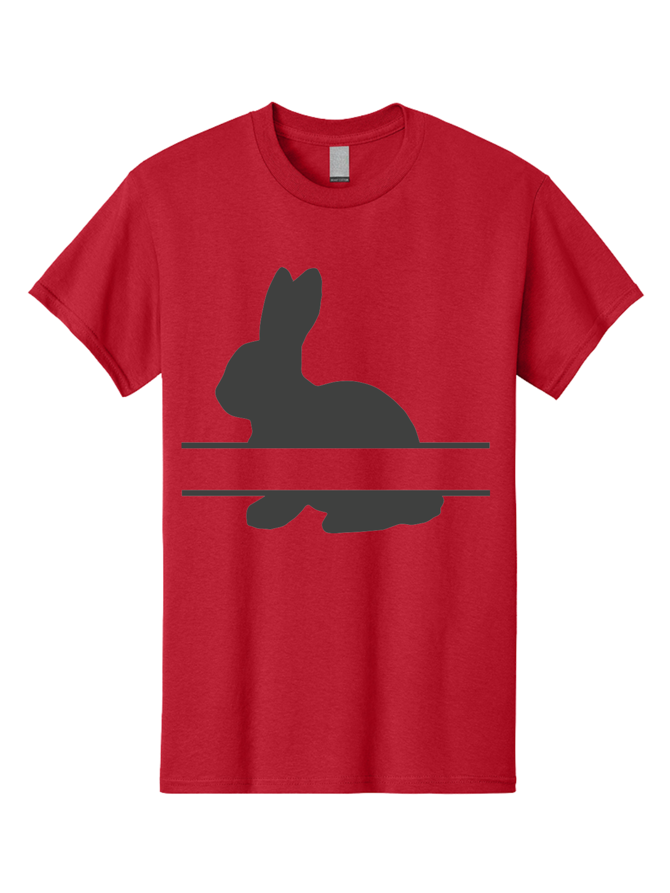 Rabbit-Silhouette Men'S Graphic Tee, 100% Cotton, Comfortable Casual Summer Wear, Machine Washable, Rabbit Silhouette, Minimalist Design, Simple Shape, Black Silhouette, Cute Rabbit, Modern Art, Creative Illustration, Simple Graphics Aad114
