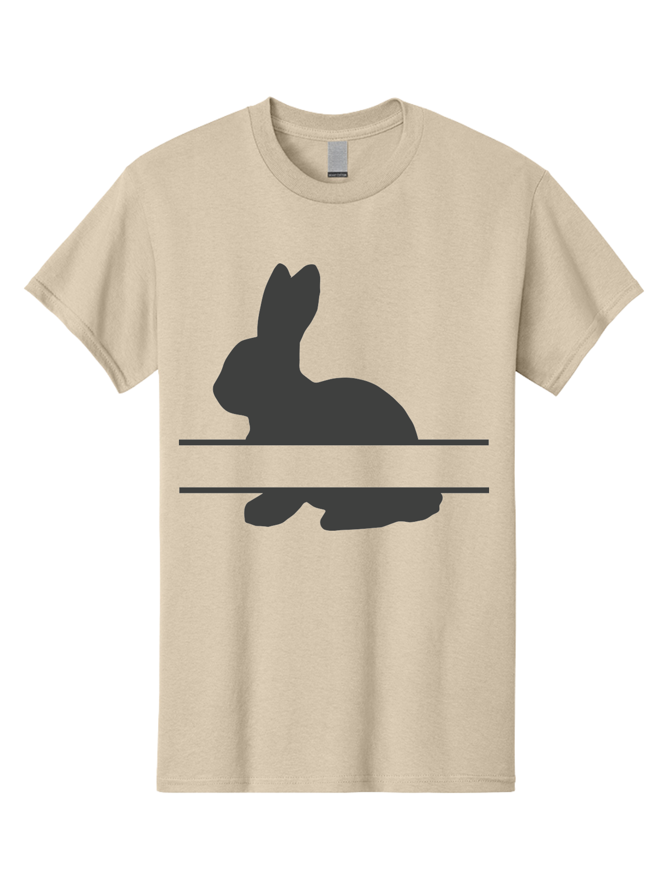Rabbit-Silhouette Men'S Graphic Tee, 100% Cotton, Comfortable Casual Summer Wear, Machine Washable, Rabbit Silhouette, Minimalist Design, Simple Shape, Black Silhouette, Cute Rabbit, Modern Art, Creative Illustration, Simple Graphics Aad114