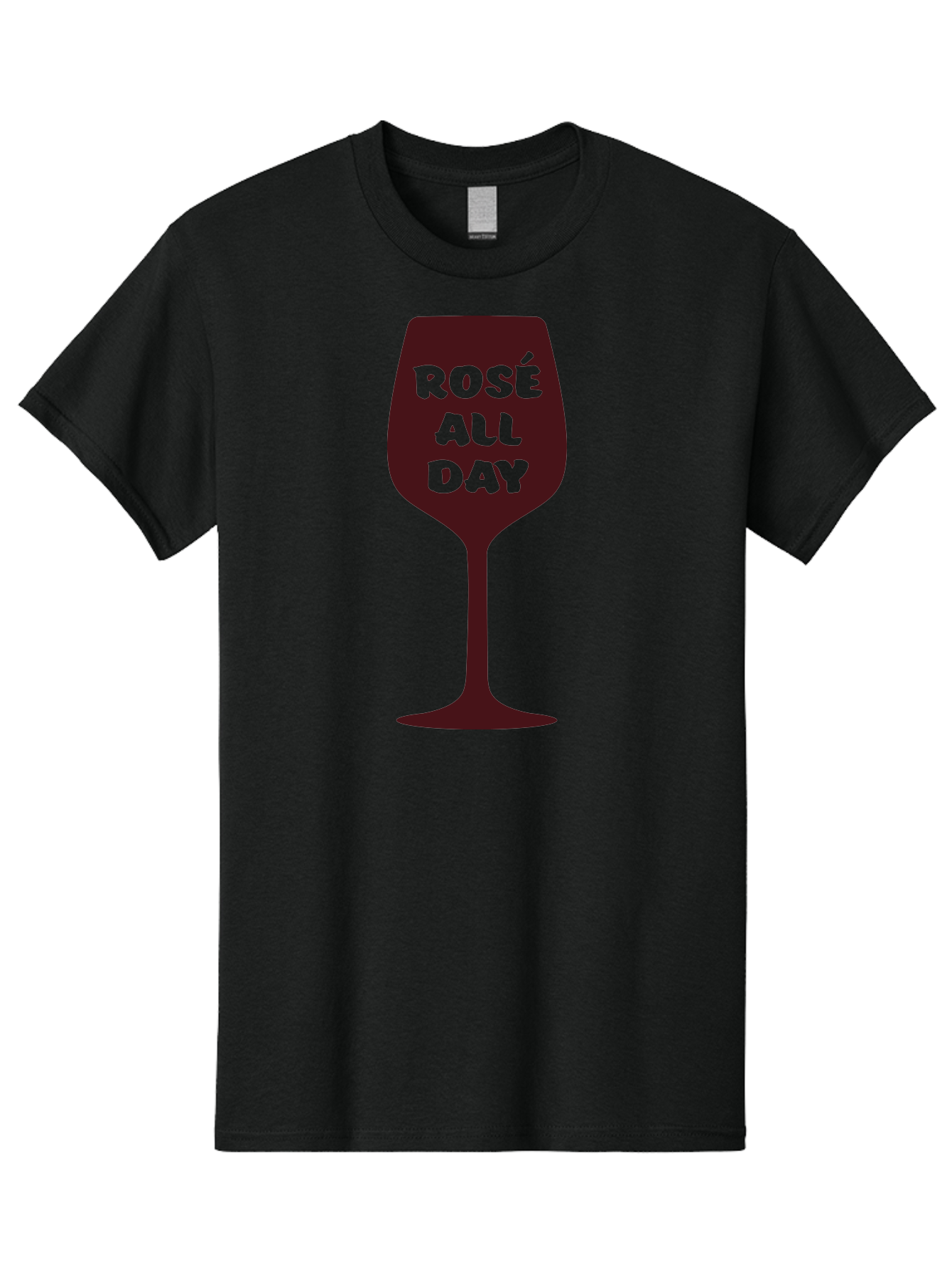 Rose-All-Day Men'S Graphic Tee, 100% Cotton, Comfortable Casual Summer Wear, Machine Washable, Wine Glass, Rose Wine, Rosé All Day, Wine Lover, Relaxed Atmosphere, Casual Drinking, Fun Phrase, Wine Culture Aad131