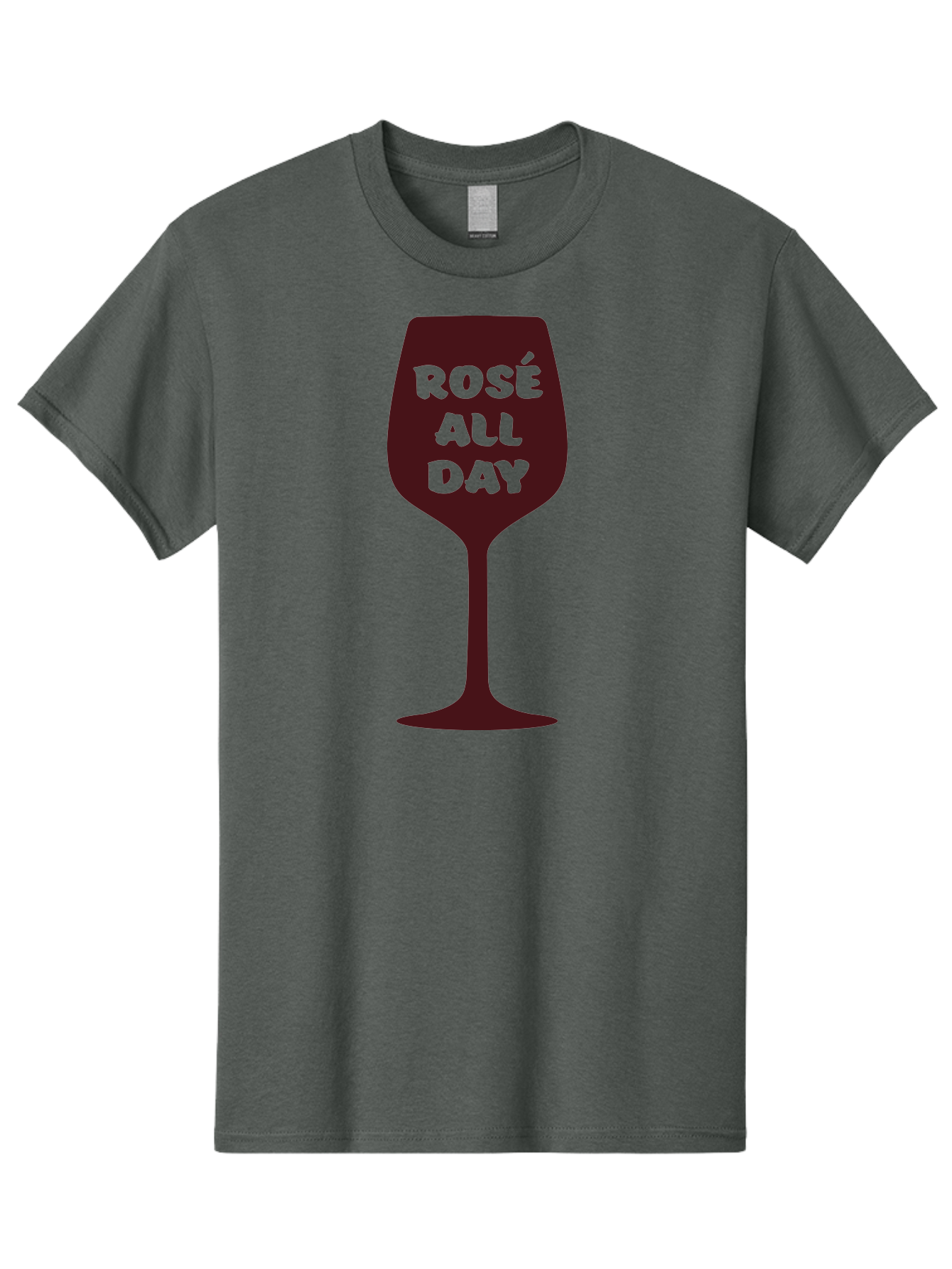 Rose-All-Day Men'S Graphic Tee, 100% Cotton, Comfortable Casual Summer Wear, Machine Washable, Wine Glass, Rose Wine, Rosé All Day, Wine Lover, Relaxed Atmosphere, Casual Drinking, Fun Phrase, Wine Culture Aad131
