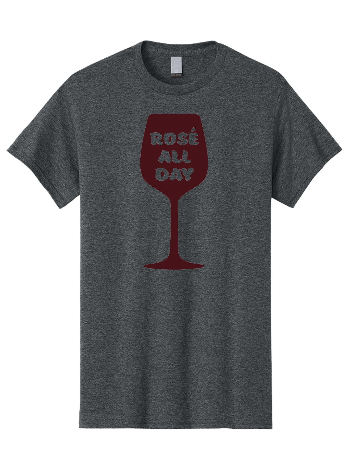Rose-All-Day Men'S Graphic Tee, 100% Cotton, Comfortable Casual Summer Wear, Machine Washable, Wine Glass, Rose Wine, Rosé All Day, Wine Lover, Relaxed Atmosphere, Casual Drinking, Fun Phrase, Wine Culture Aad131
