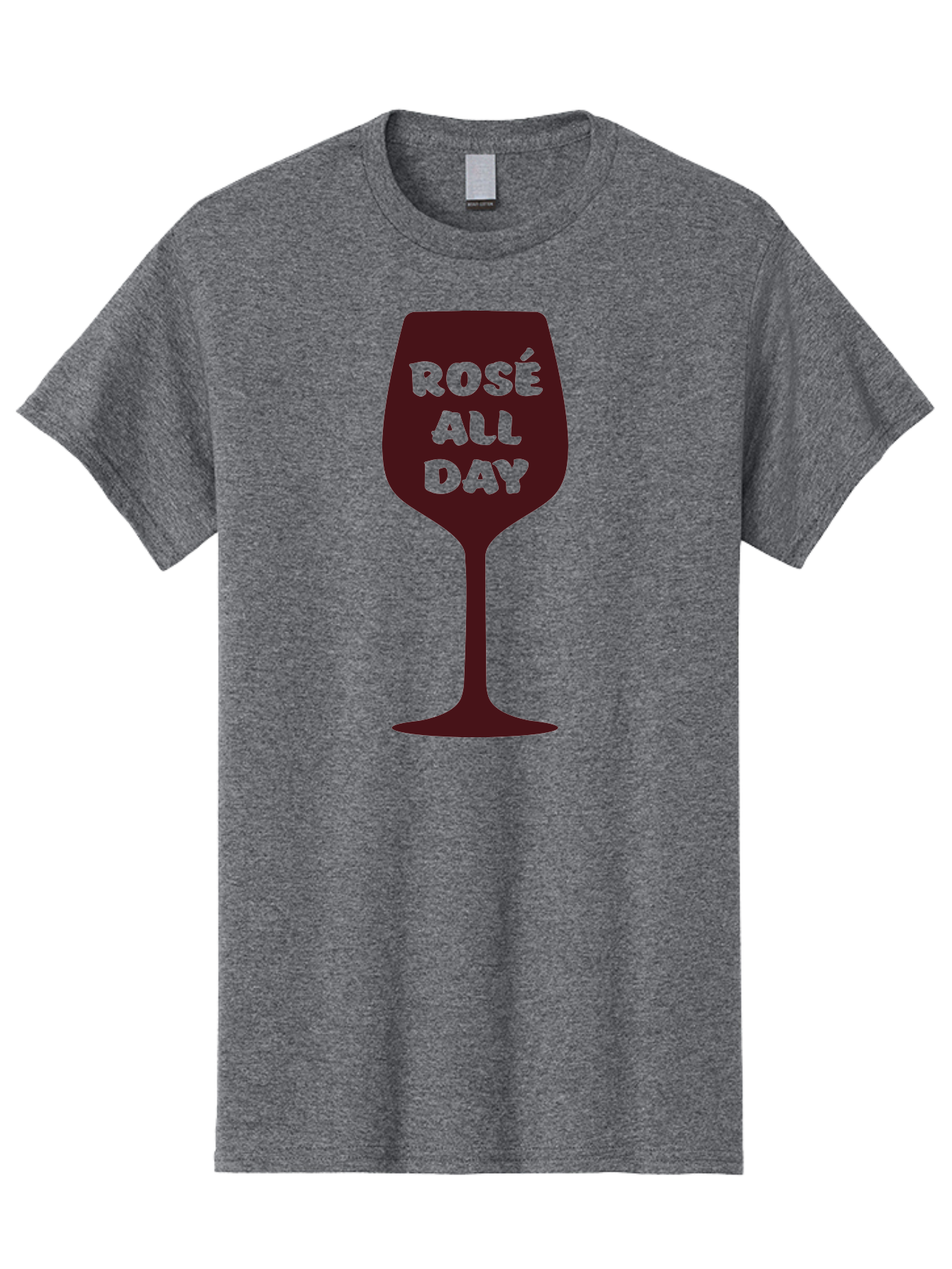 Rose-All-Day Men'S Graphic Tee, 100% Cotton, Comfortable Casual Summer Wear, Machine Washable, Wine Glass, Rose Wine, Rosé All Day, Wine Lover, Relaxed Atmosphere, Casual Drinking, Fun Phrase, Wine Culture Aad131