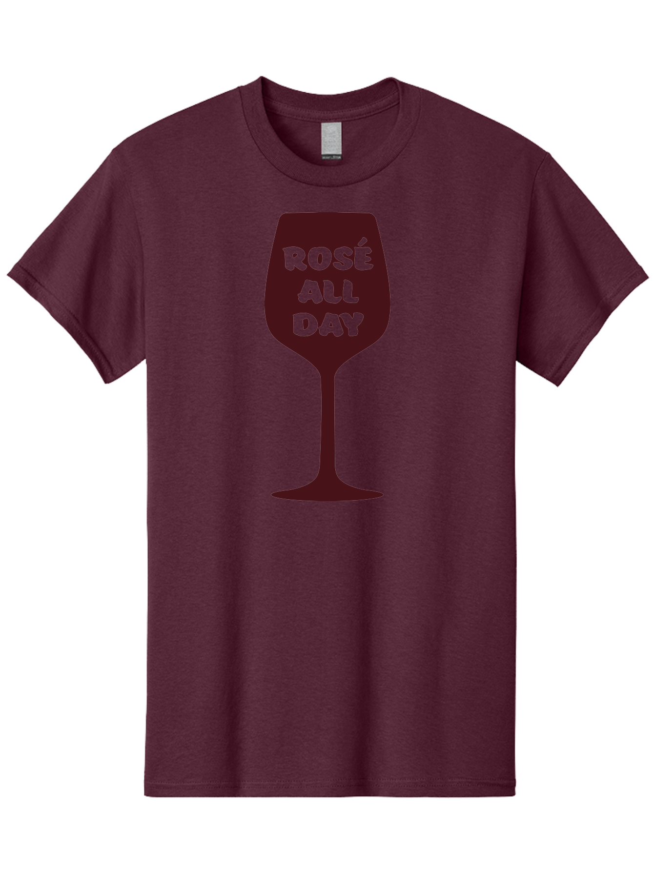 Rose-All-Day Men'S Graphic Tee, 100% Cotton, Comfortable Casual Summer Wear, Machine Washable, Wine Glass, Rose Wine, Rosé All Day, Wine Lover, Relaxed Atmosphere, Casual Drinking, Fun Phrase, Wine Culture Aad131