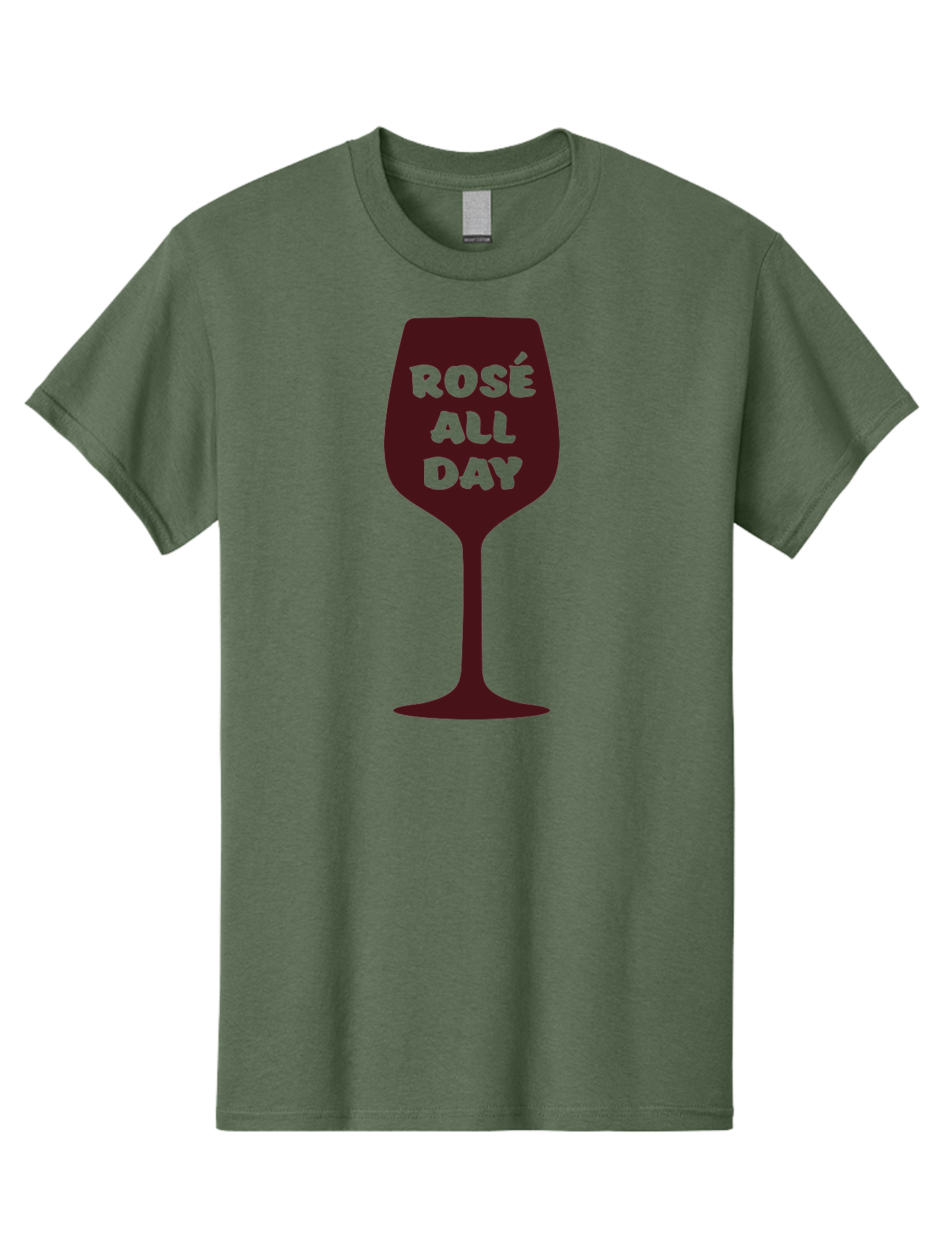 Rose-All-Day Men'S Graphic Tee, 100% Cotton, Comfortable Casual Summer Wear, Machine Washable, Wine Glass, Rose Wine, Rosé All Day, Wine Lover, Relaxed Atmosphere, Casual Drinking, Fun Phrase, Wine Culture Aad131