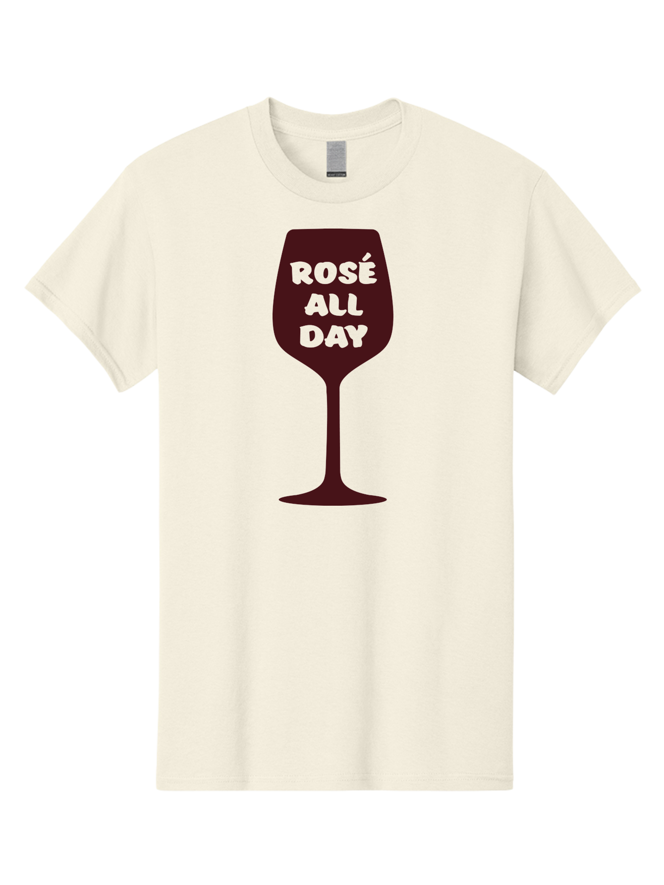 Rose-All-Day Men'S Graphic Tee, 100% Cotton, Comfortable Casual Summer Wear, Machine Washable, Wine Glass, Rose Wine, Rosé All Day, Wine Lover, Relaxed Atmosphere, Casual Drinking, Fun Phrase, Wine Culture Aad131