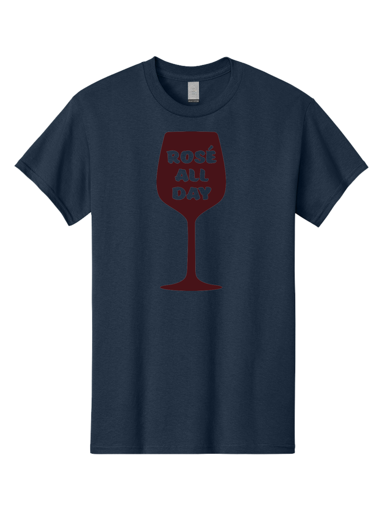 Rose-All-Day Men'S Graphic Tee, 100% Cotton, Comfortable Casual Summer Wear, Machine Washable, Wine Glass, Rose Wine, Rosé All Day, Wine Lover, Relaxed Atmosphere, Casual Drinking, Fun Phrase, Wine Culture Aad131