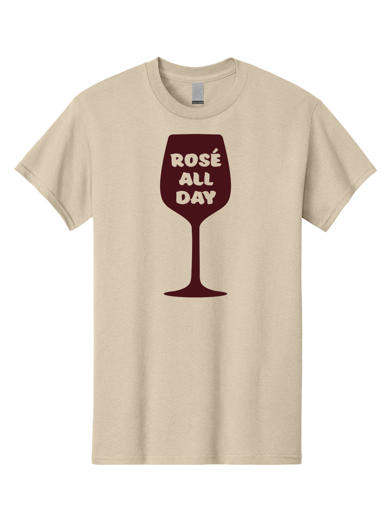 Rose-All-Day Men'S Graphic Tee, 100% Cotton, Comfortable Casual Summer Wear, Machine Washable, Wine Glass, Rose Wine, Rosé All Day, Wine Lover, Relaxed Atmosphere, Casual Drinking, Fun Phrase, Wine Culture Aad131