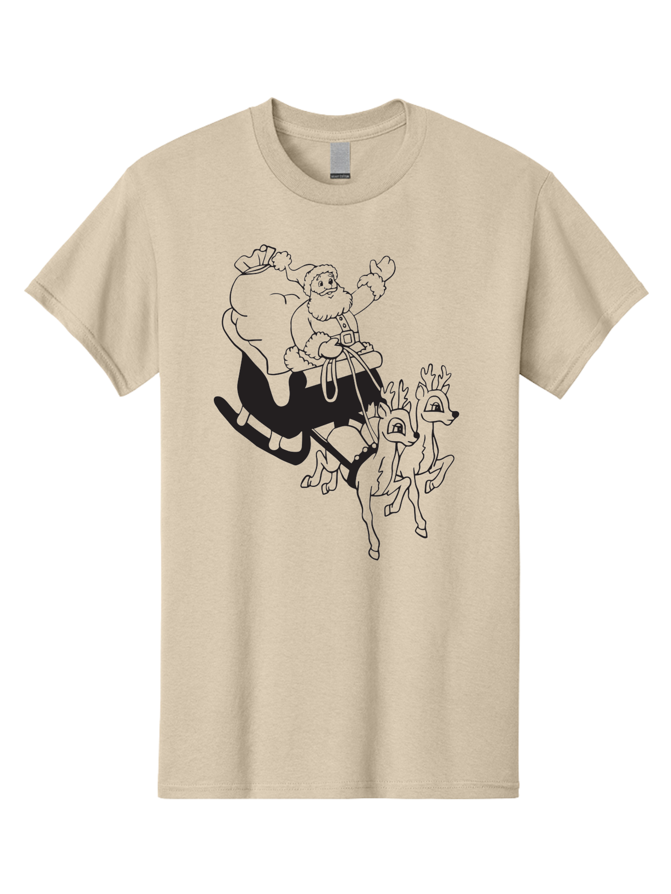 Santa-Claus Men'S Graphic Tee, 100% Cotton, Comfortable Casual Summer Wear, Machine Washable, Santa Claus, Christmas Magic, Festive Holiday, Jolly Old Elf, Reindeer In Flight, Gift Giving Season, Merry Christmas, Holiday Cheer Aad134