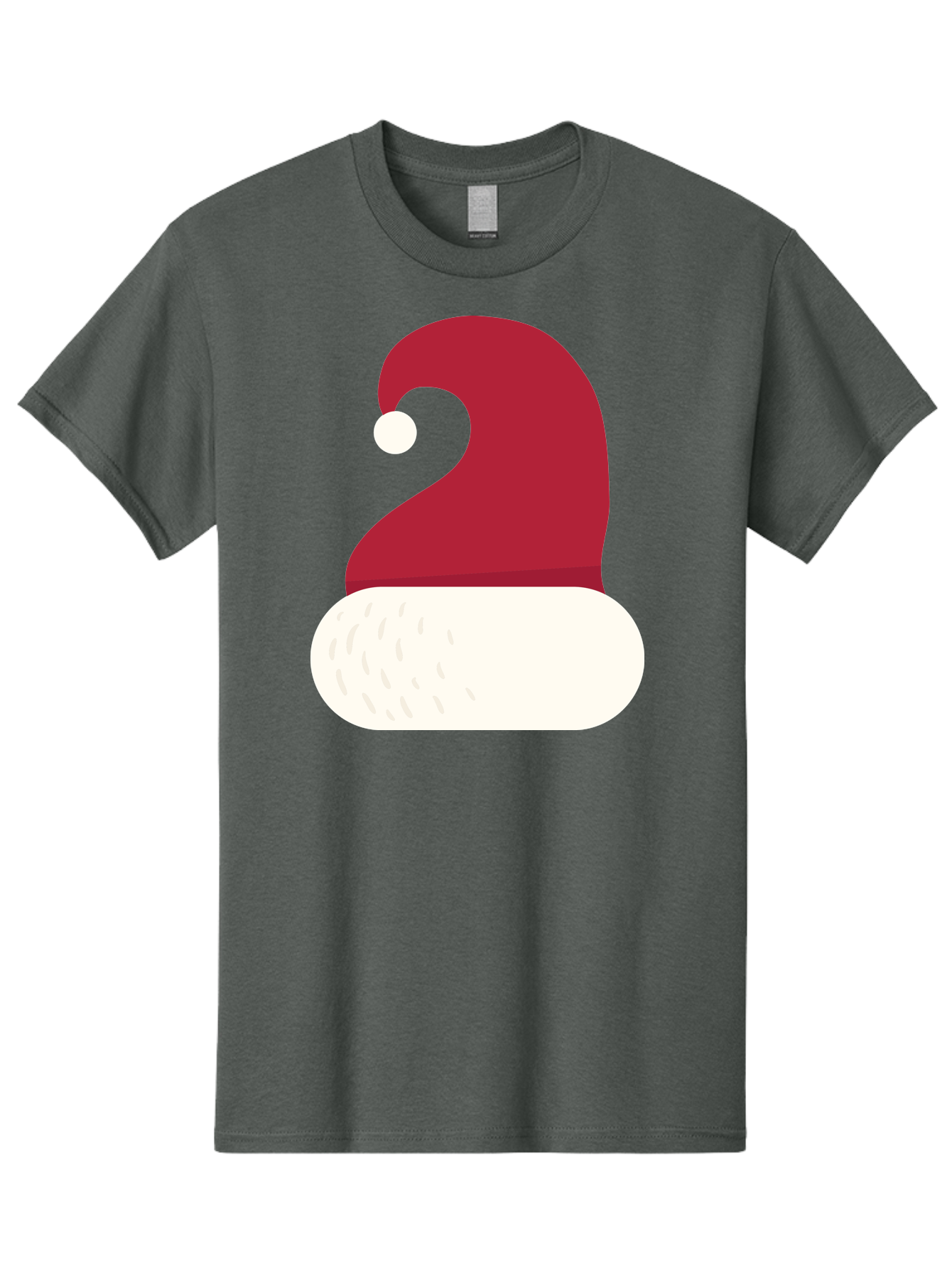 Santa-Hat Men'S Graphic Tee, 100% Cotton, Comfortable Casual Summer Wear, Machine Washable, Santa Hat, Christmas Hat, Red And White Hat, Winter Clothing, Festive Accessory, Holiday Fashion, Cartoon Style, Digital Illustration Aad135