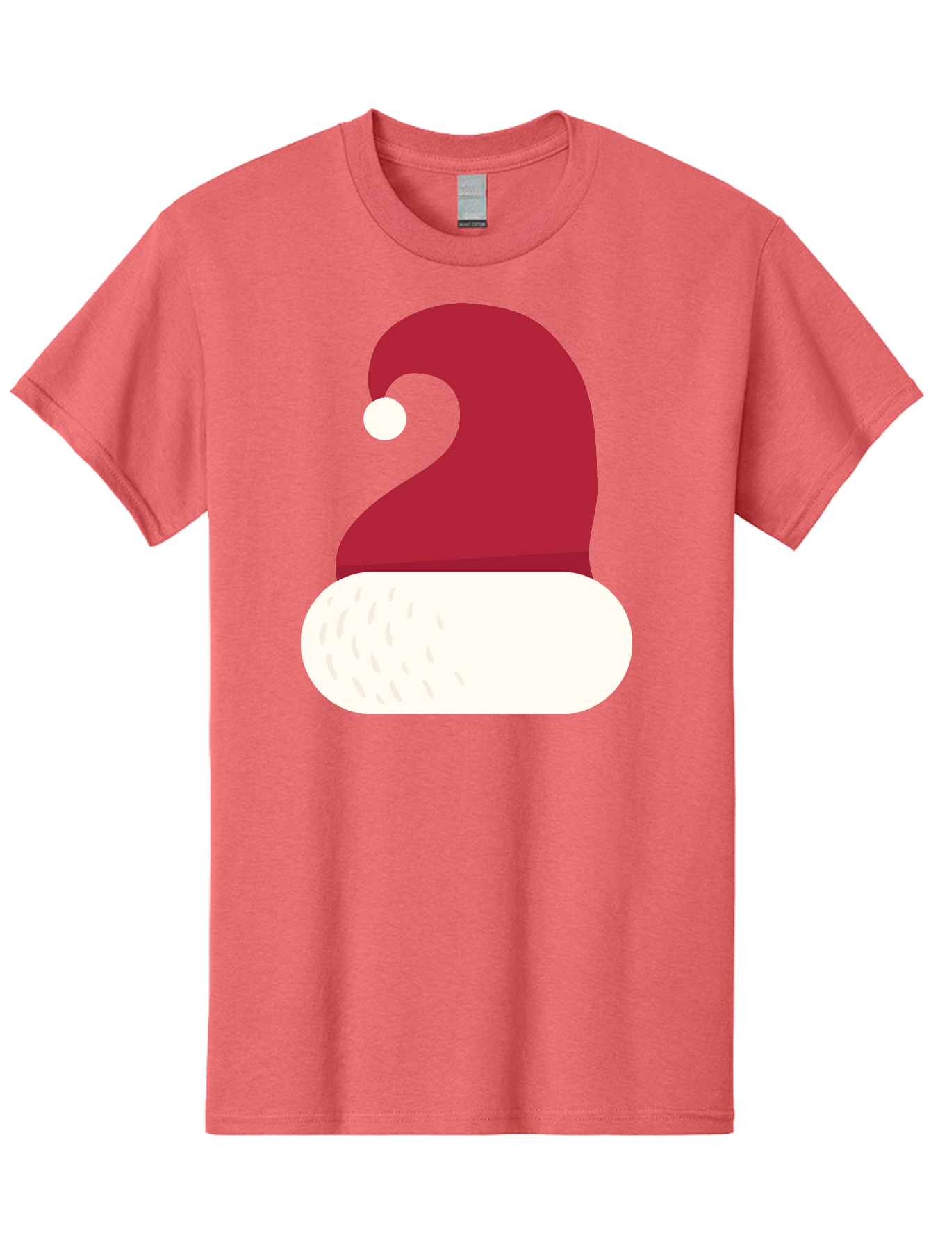 Santa-Hat Men'S Graphic Tee, 100% Cotton, Comfortable Casual Summer Wear, Machine Washable, Santa Hat, Christmas Hat, Red And White Hat, Winter Clothing, Festive Accessory, Holiday Fashion, Cartoon Style, Digital Illustration Aad135