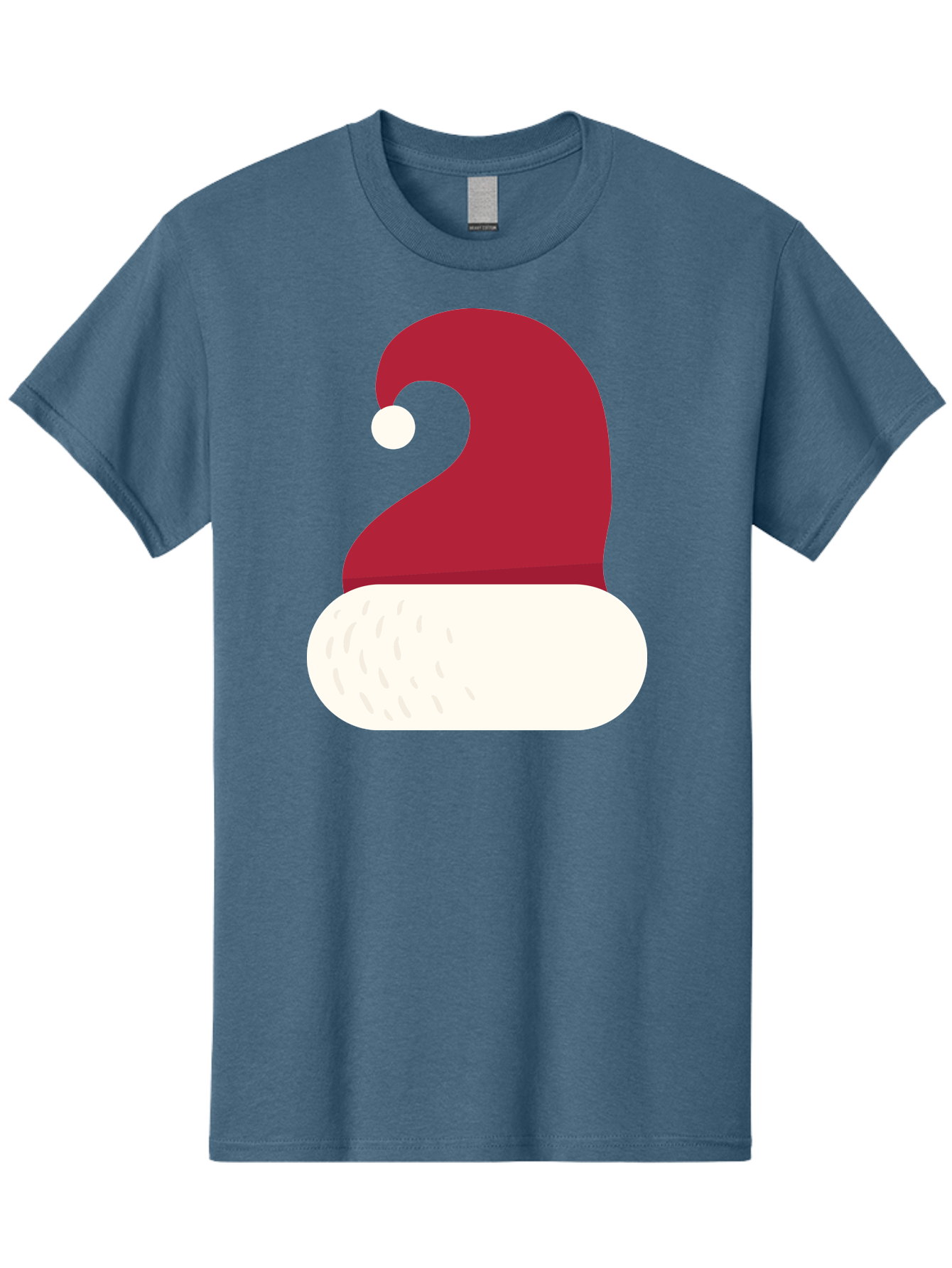 Santa-Hat Men'S Graphic Tee, 100% Cotton, Comfortable Casual Summer Wear, Machine Washable, Santa Hat, Christmas Hat, Red And White Hat, Winter Clothing, Festive Accessory, Holiday Fashion, Cartoon Style, Digital Illustration Aad135