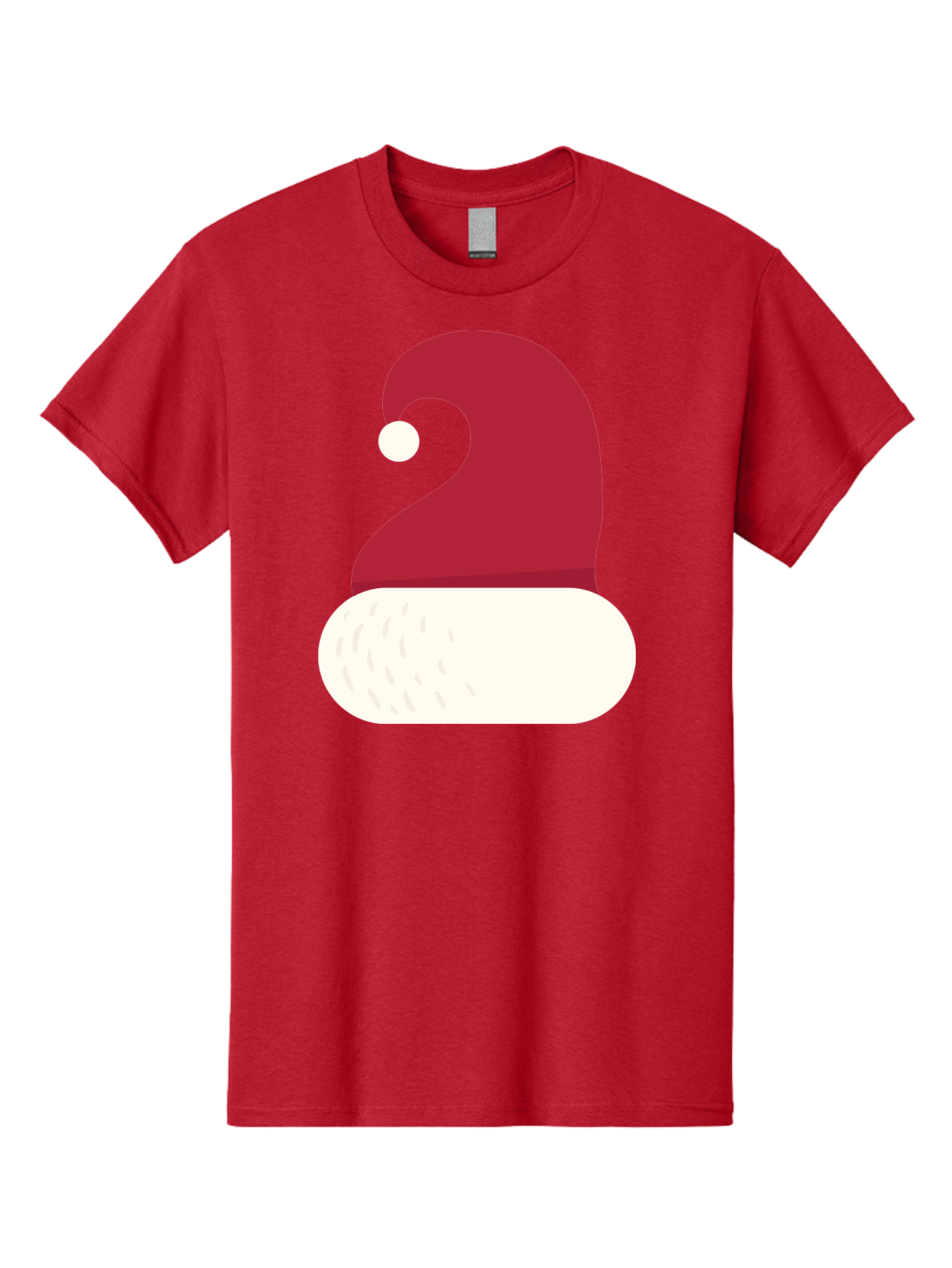 Santa-Hat Men'S Graphic Tee, 100% Cotton, Comfortable Casual Summer Wear, Machine Washable, Santa Hat, Christmas Hat, Red And White Hat, Winter Clothing, Festive Accessory, Holiday Fashion, Cartoon Style, Digital Illustration Aad135