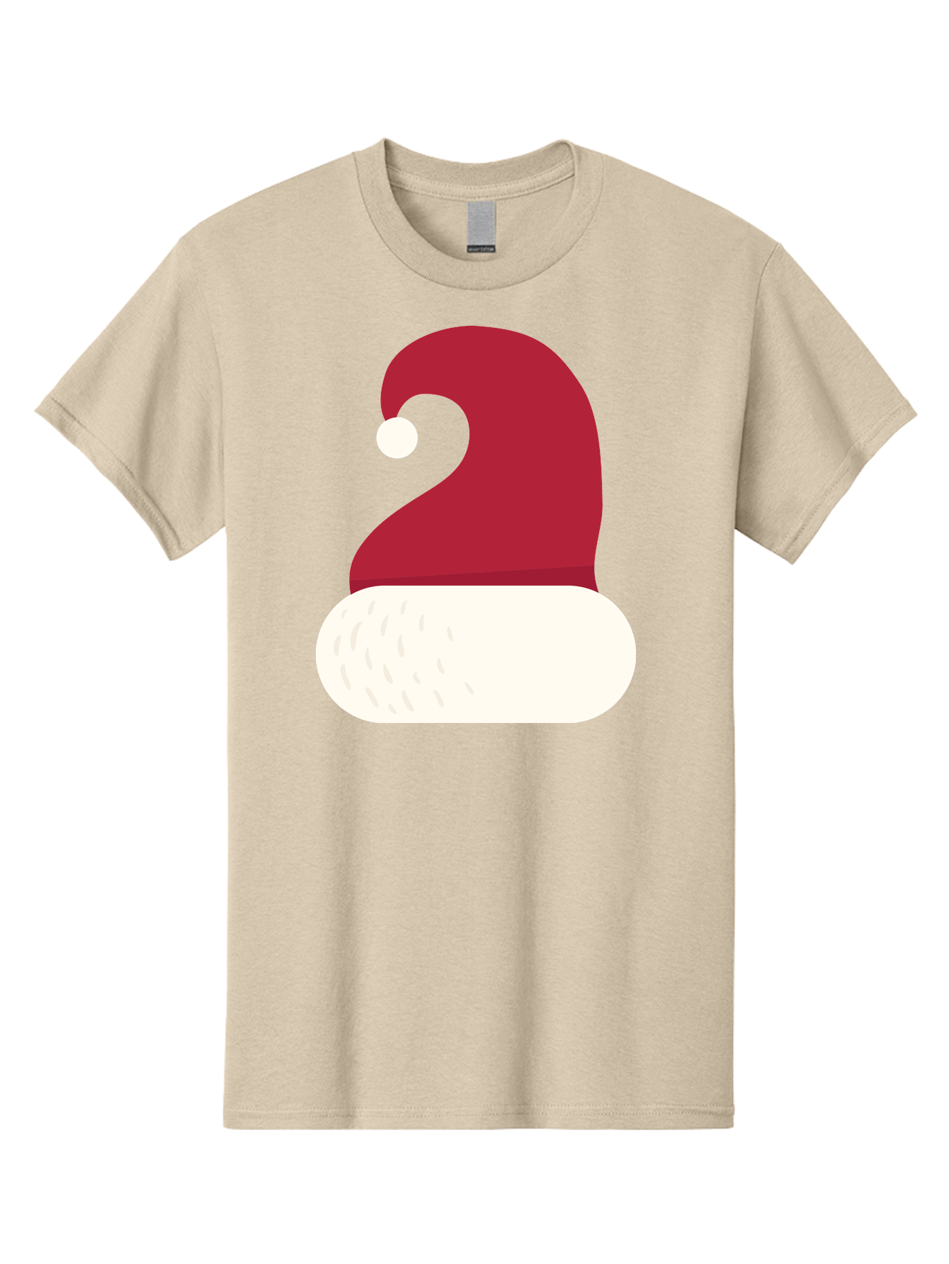 Santa-Hat Men'S Graphic Tee, 100% Cotton, Comfortable Casual Summer Wear, Machine Washable, Santa Hat, Christmas Hat, Red And White Hat, Winter Clothing, Festive Accessory, Holiday Fashion, Cartoon Style, Digital Illustration Aad135