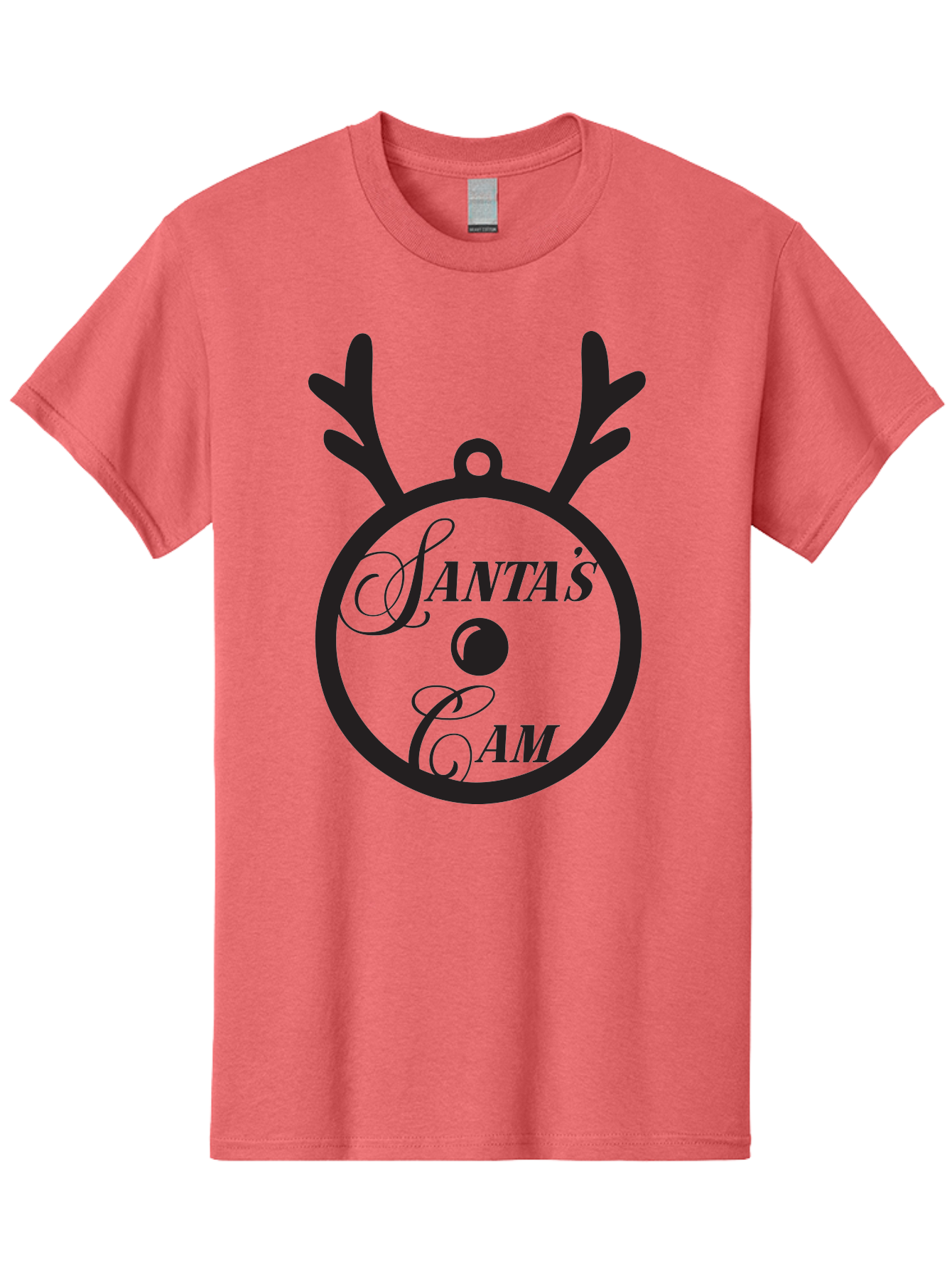 Santa-S-Cam Men'S Graphic Tee, 100% Cotton, Comfortable Casual Summer Wear, Machine Washable, Christmas Decoration, Santa'S Cam, Reindeer Antlers, Festive Design, Holiday Ornaments, Christmas Magic, Winter Wonderland, Holiday Cheer Aad136