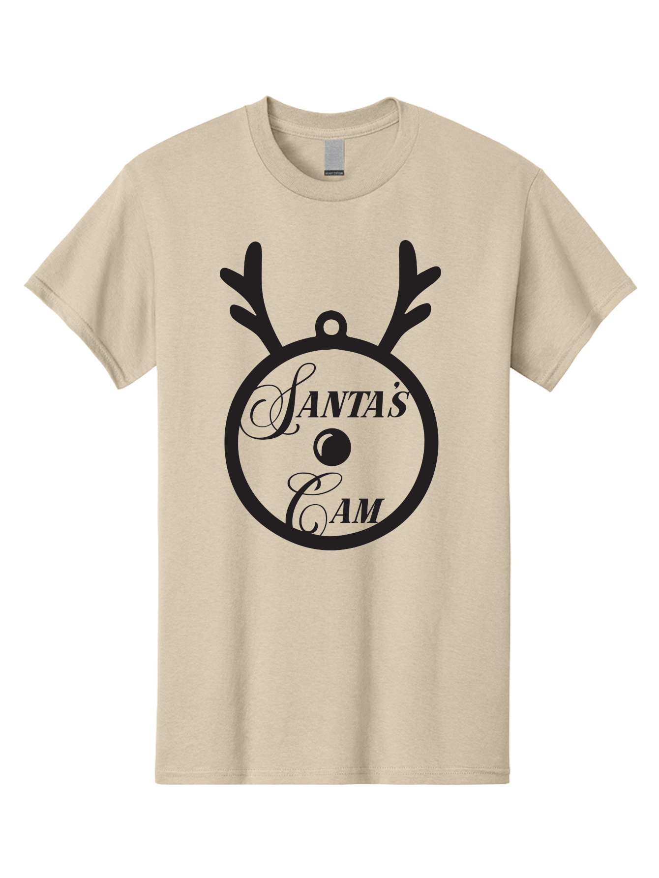 Santa-S-Cam Men'S Graphic Tee, 100% Cotton, Comfortable Casual Summer Wear, Machine Washable, Christmas Decoration, Santa'S Cam, Reindeer Antlers, Festive Design, Holiday Ornaments, Christmas Magic, Winter Wonderland, Holiday Cheer Aad136