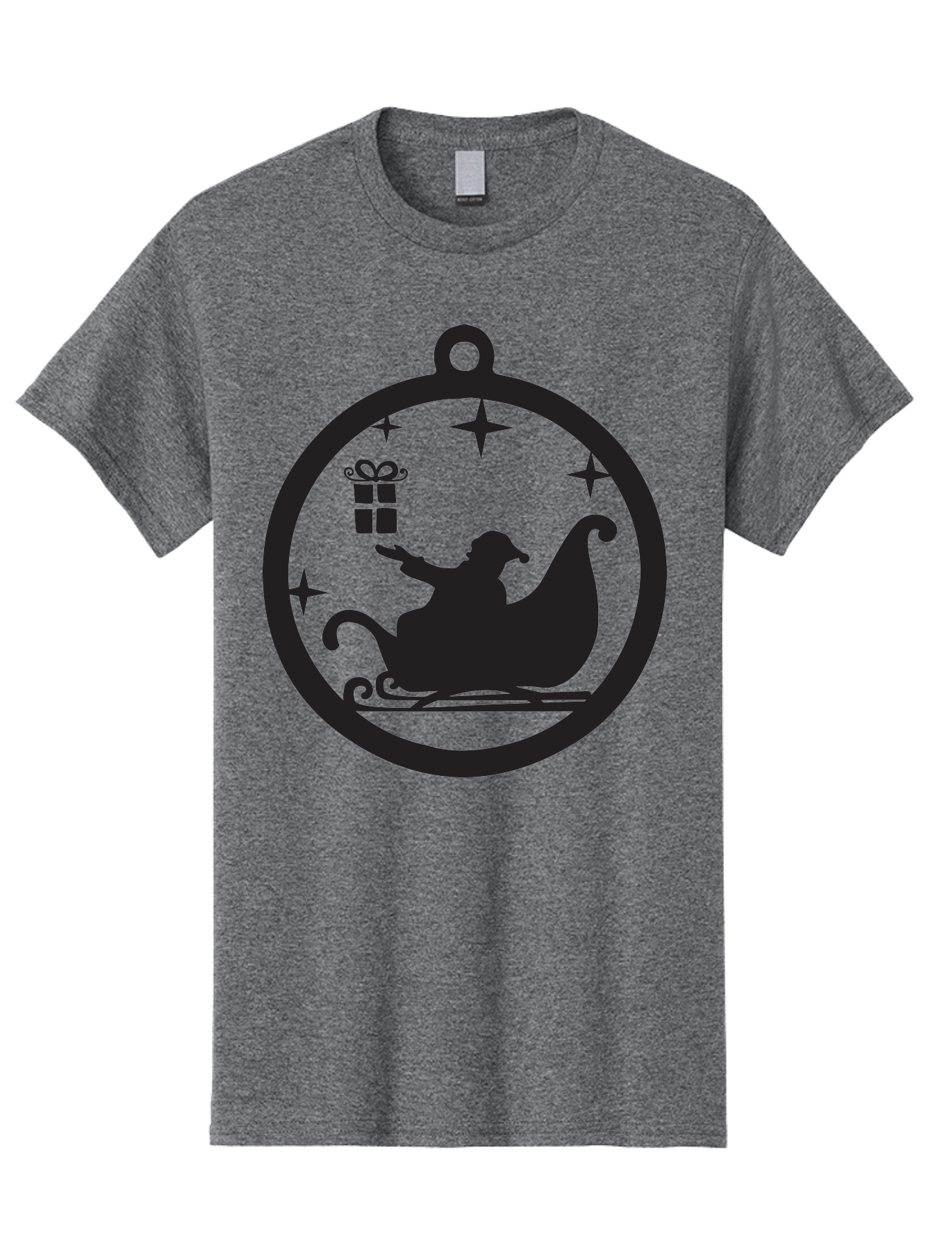 Santa-Sleigh-Ornament-1 Men'S Graphic Tee, 100% Cotton, Comfortable Casual Summer Wear, Machine Washable, Santa Claus, Christmas Gift, Sleigh Ride, Festive Holiday, Winter Wonderland, Gift Giving, Christmas Magic, Holiday Cheer Aad137