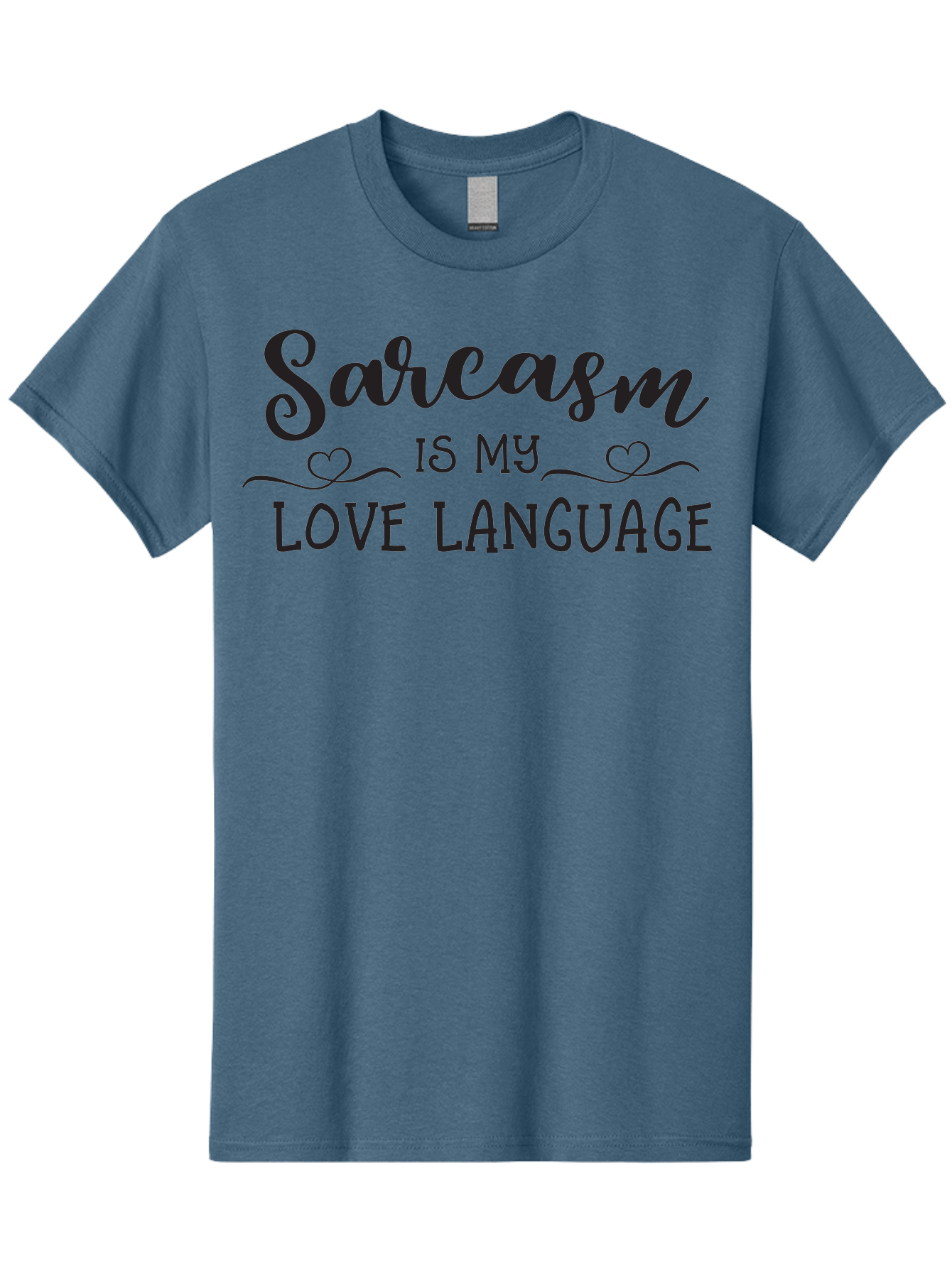 Sarcasm-Is-My-Love-Language Men'S Graphic Tee, 100% Cotton, Comfortable Casual Summer Wear, Machine Washable, Sarcasm, Love Language, Funny Quote, Humorous Phrase, Witty Saying, Heartwarming Text, Cute Design, Quirky Expression, Aad141