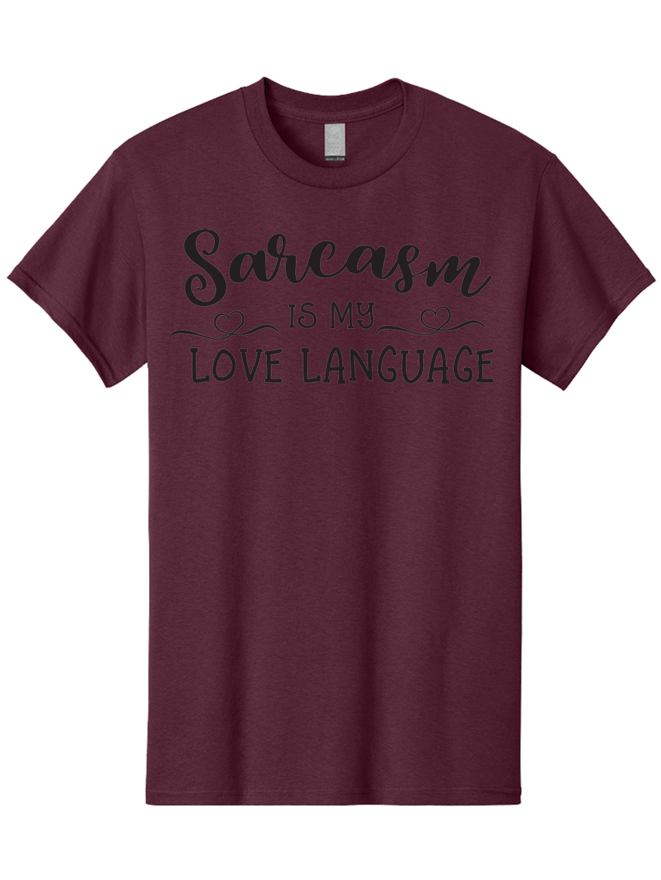 Sarcasm-Is-My-Love-Language Men'S Graphic Tee, 100% Cotton, Comfortable Casual Summer Wear, Machine Washable, Sarcasm, Love Language, Funny Quote, Humorous Phrase, Witty Saying, Heartwarming Text, Cute Design, Quirky Expression, Aad141