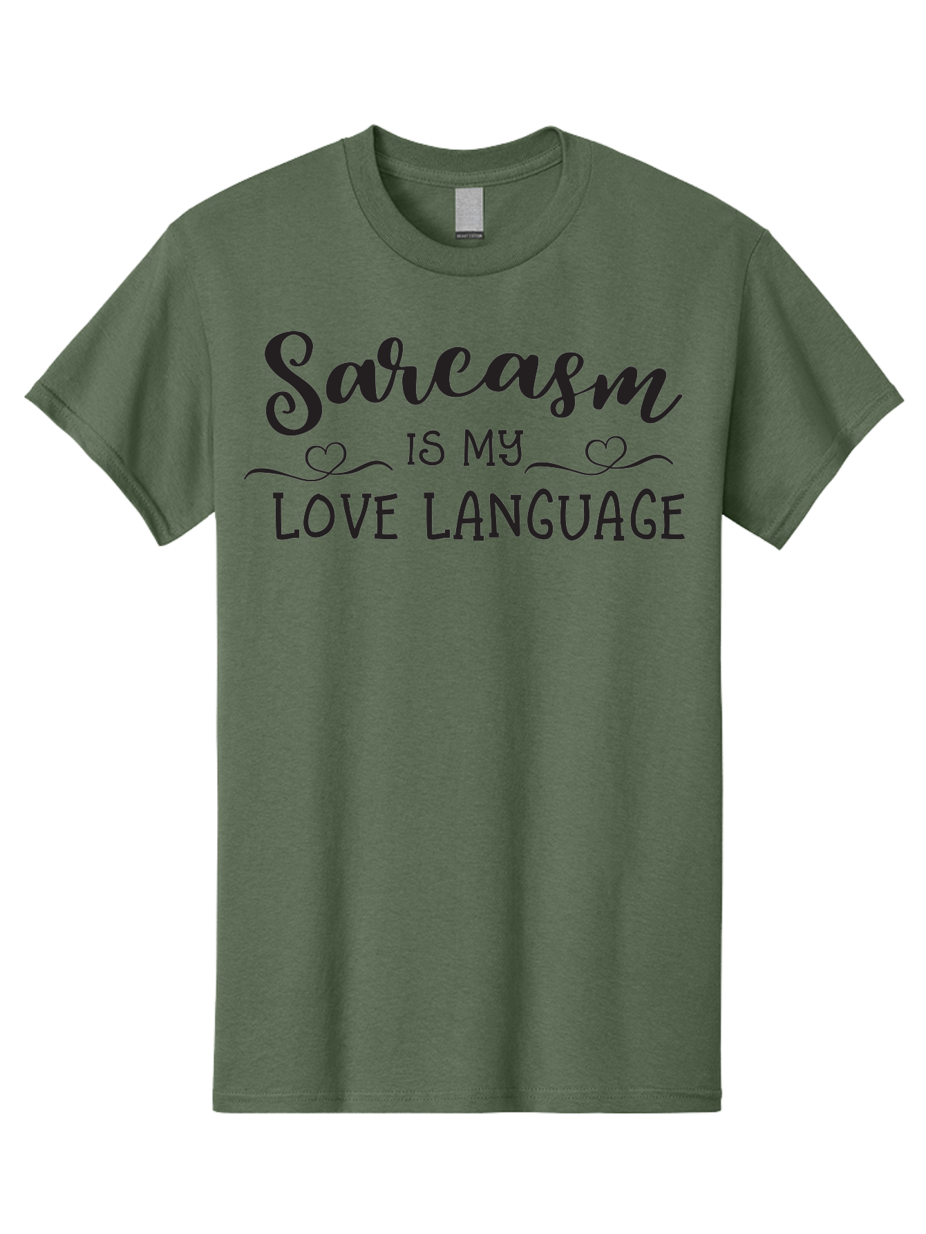Sarcasm-Is-My-Love-Language Men'S Graphic Tee, 100% Cotton, Comfortable Casual Summer Wear, Machine Washable, Sarcasm, Love Language, Funny Quote, Humorous Phrase, Witty Saying, Heartwarming Text, Cute Design, Quirky Expression, Aad141
