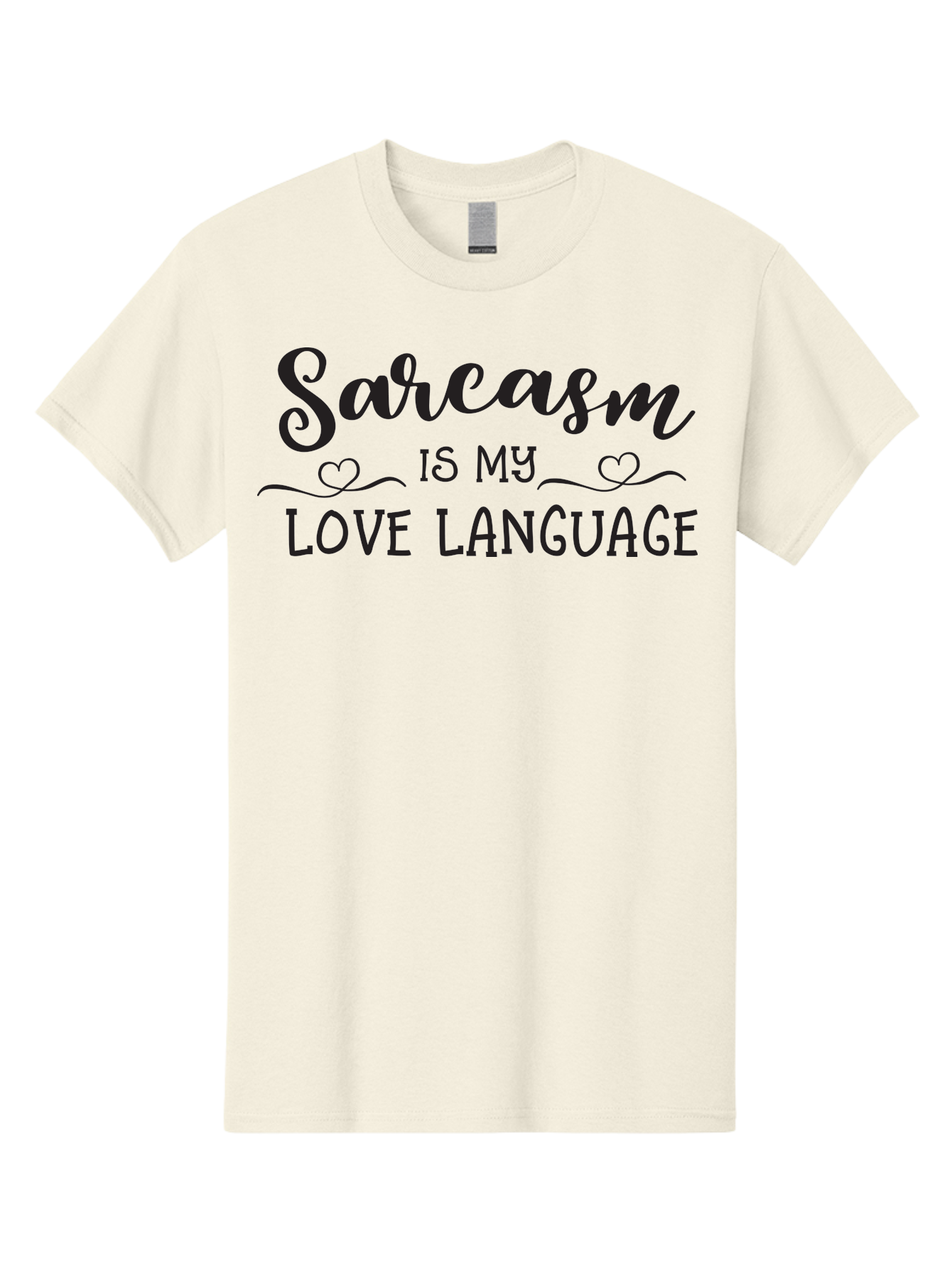 Sarcasm-Is-My-Love-Language Men'S Graphic Tee, 100% Cotton, Comfortable Casual Summer Wear, Machine Washable, Sarcasm, Love Language, Funny Quote, Humorous Phrase, Witty Saying, Heartwarming Text, Cute Design, Quirky Expression, Aad141