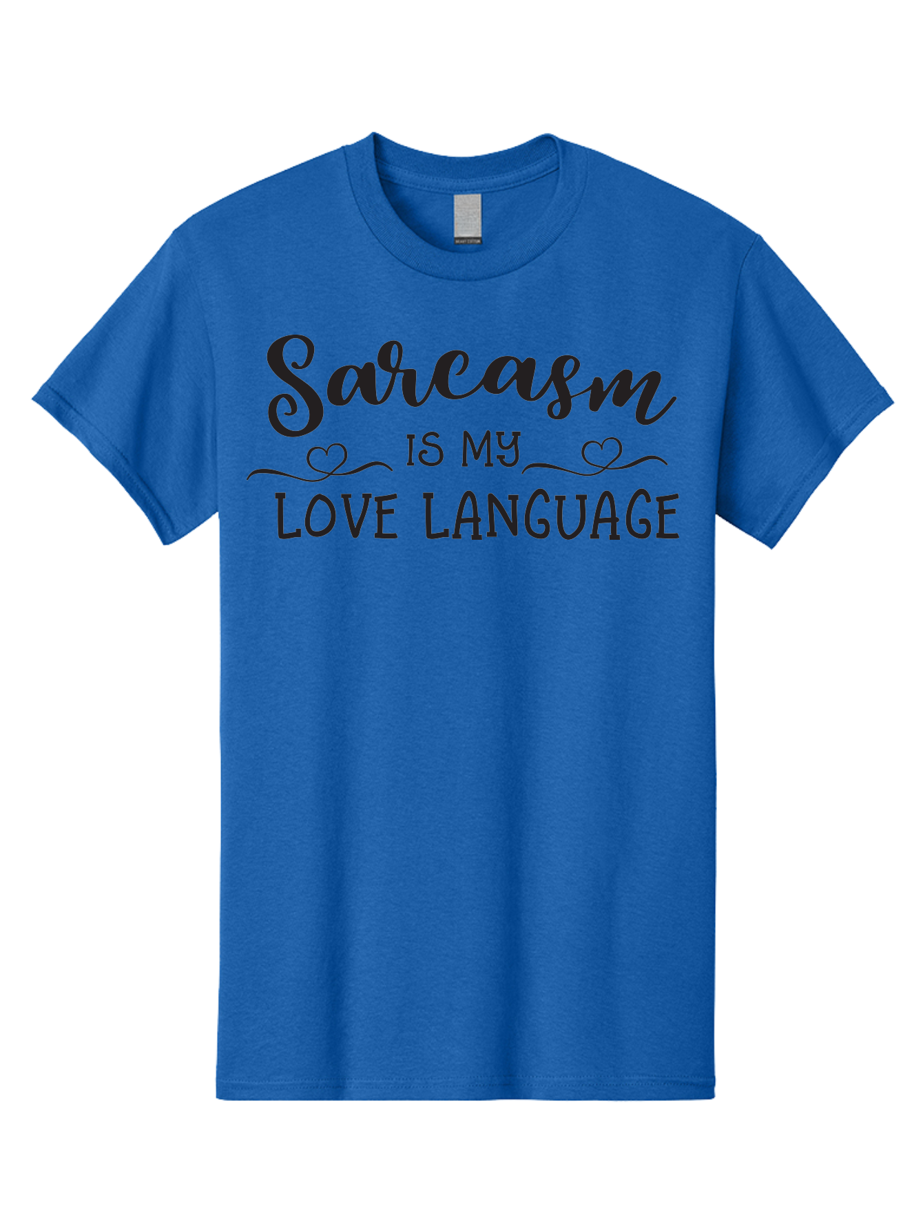 Sarcasm-Is-My-Love-Language Men'S Graphic Tee, 100% Cotton, Comfortable Casual Summer Wear, Machine Washable, Sarcasm, Love Language, Funny Quote, Humorous Phrase, Witty Saying, Heartwarming Text, Cute Design, Quirky Expression, Aad141