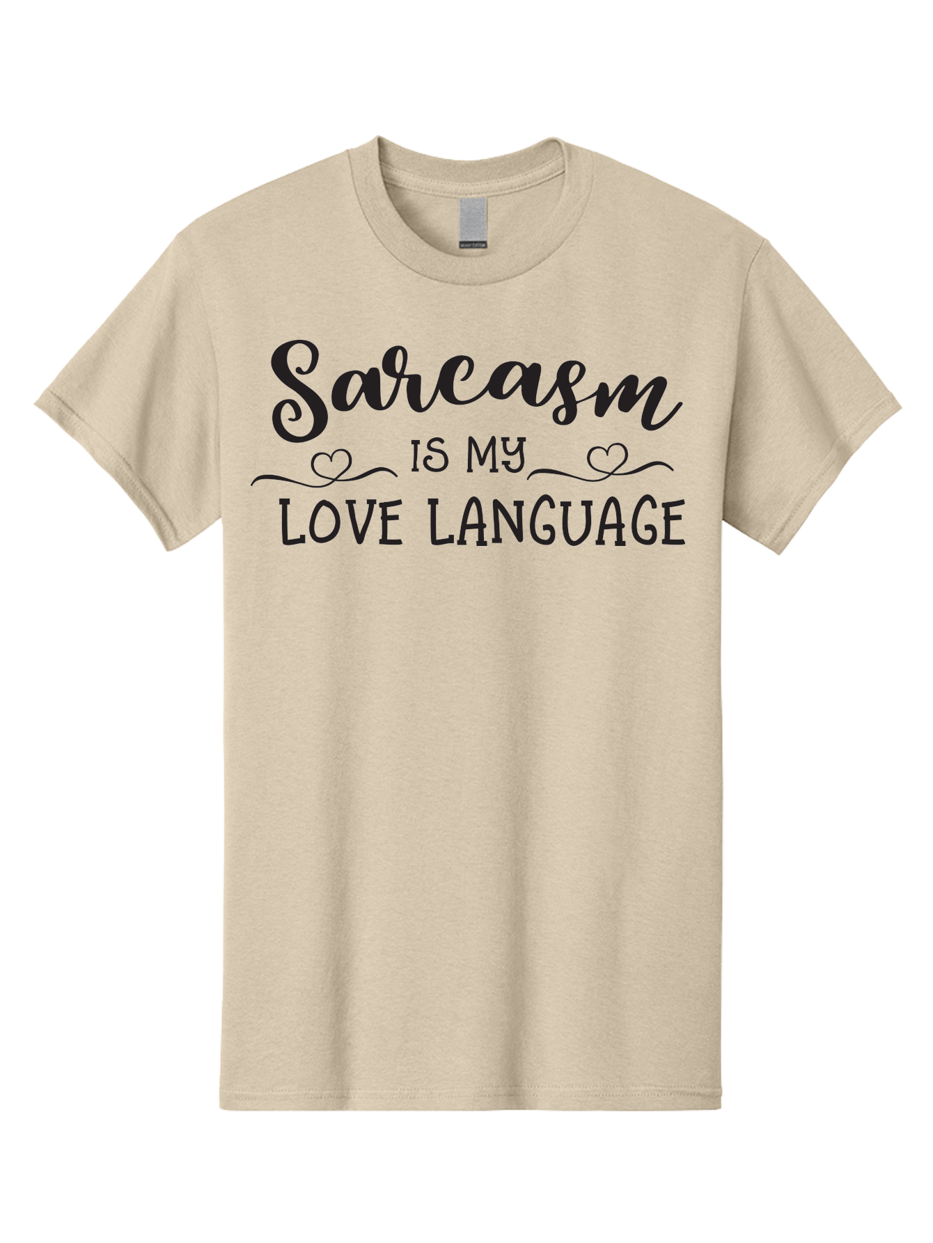 Sarcasm-Is-My-Love-Language Men'S Graphic Tee, 100% Cotton, Comfortable Casual Summer Wear, Machine Washable, Sarcasm, Love Language, Funny Quote, Humorous Phrase, Witty Saying, Heartwarming Text, Cute Design, Quirky Expression, Aad141
