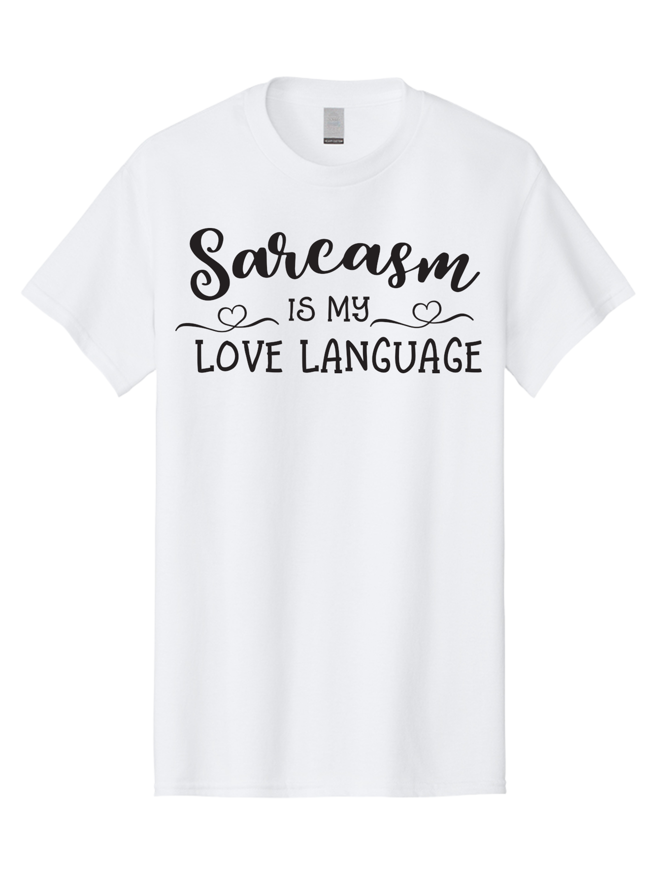 Sarcasm-Is-My-Love-Language Men'S Graphic Tee, 100% Cotton, Comfortable Casual Summer Wear, Machine Washable, Sarcasm, Love Language, Funny Quote, Humorous Phrase, Witty Saying, Heartwarming Text, Cute Design, Quirky Expression, Aad141