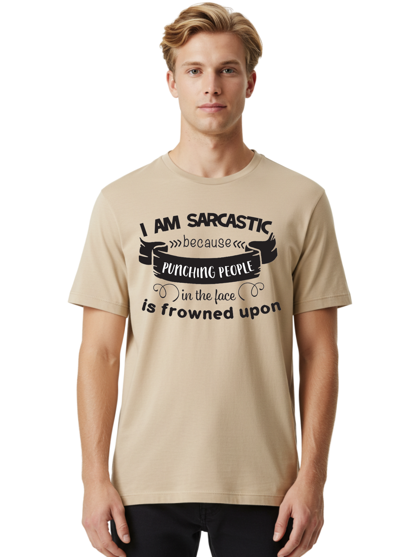 Sarcastic-Quote Men'S Graphic Tee, 100% Cotton, Comfortable Casual Summer Wear, Machine Washable, Sarcastic Quote, Funny Saying, Humorous Phrase, Snarky Humor, Witty Remark, Sass, Irony, Playful Banter, Cheeky Attitude Aad142