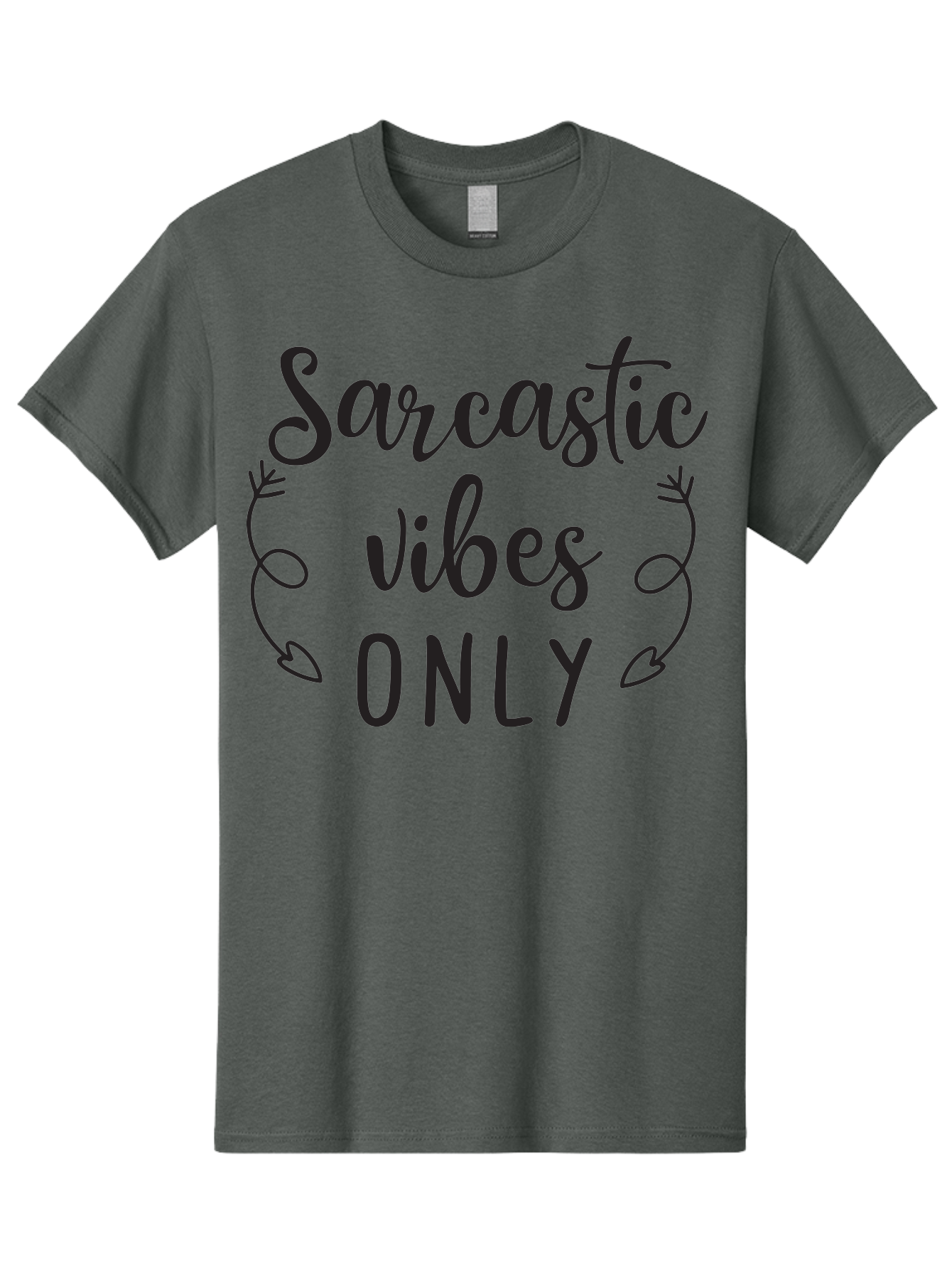 Sarcastic-Vibes-Only Men'S Graphic Tee, 100% Cotton, Comfortable Casual Summer Wear, Machine Washable, Sarcastic Vibes, Funny Quotes, Humorous Sayings, Witty Remarks, Sassy Phrases, Irony, Playful Teasing, Trendy Graphic Aad143