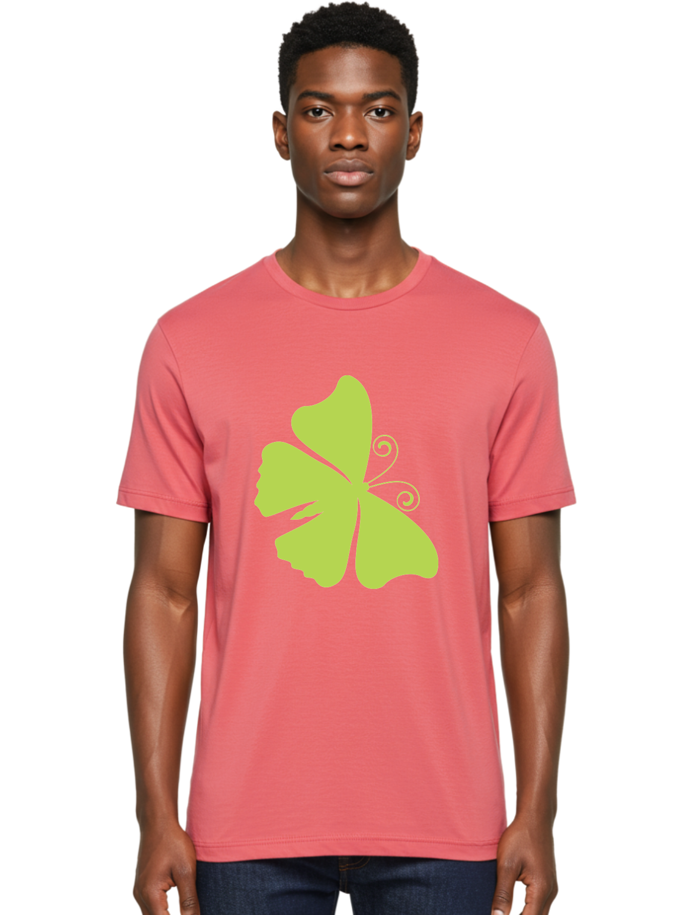 Shamrock-Graphic Men'S Graphic Tee, 100% Cotton, Comfortable Casual Summer Wear, Machine Washable, Clover Silhouette, Shamrock Graphic, Four-Leaf Clover, Irish Heritage, Luck Symbol, Green Leaf, Elegant Design, Minimalist Art, Simple Shapes Aad152