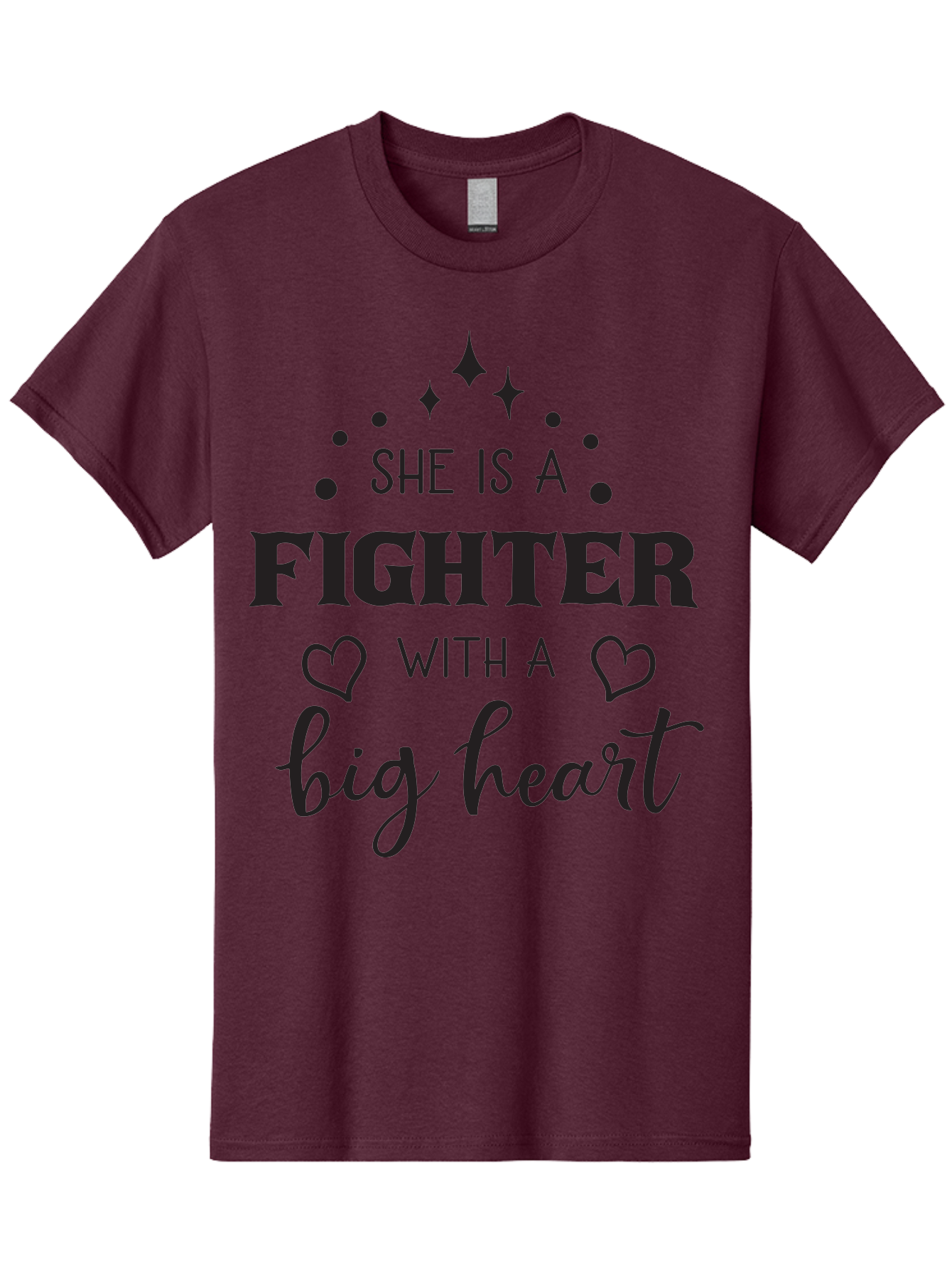 She-Is-A-Fighter Men'S Graphic Tee, 100% Cotton, Comfortable Casual Summer Wear, Machine Washable, Inspirational Quote, Motivational Phrase, Strong Woman, Fighter Mentality, Big Heart, Heartwarming Message, Empowerment, Positivity, Aad154