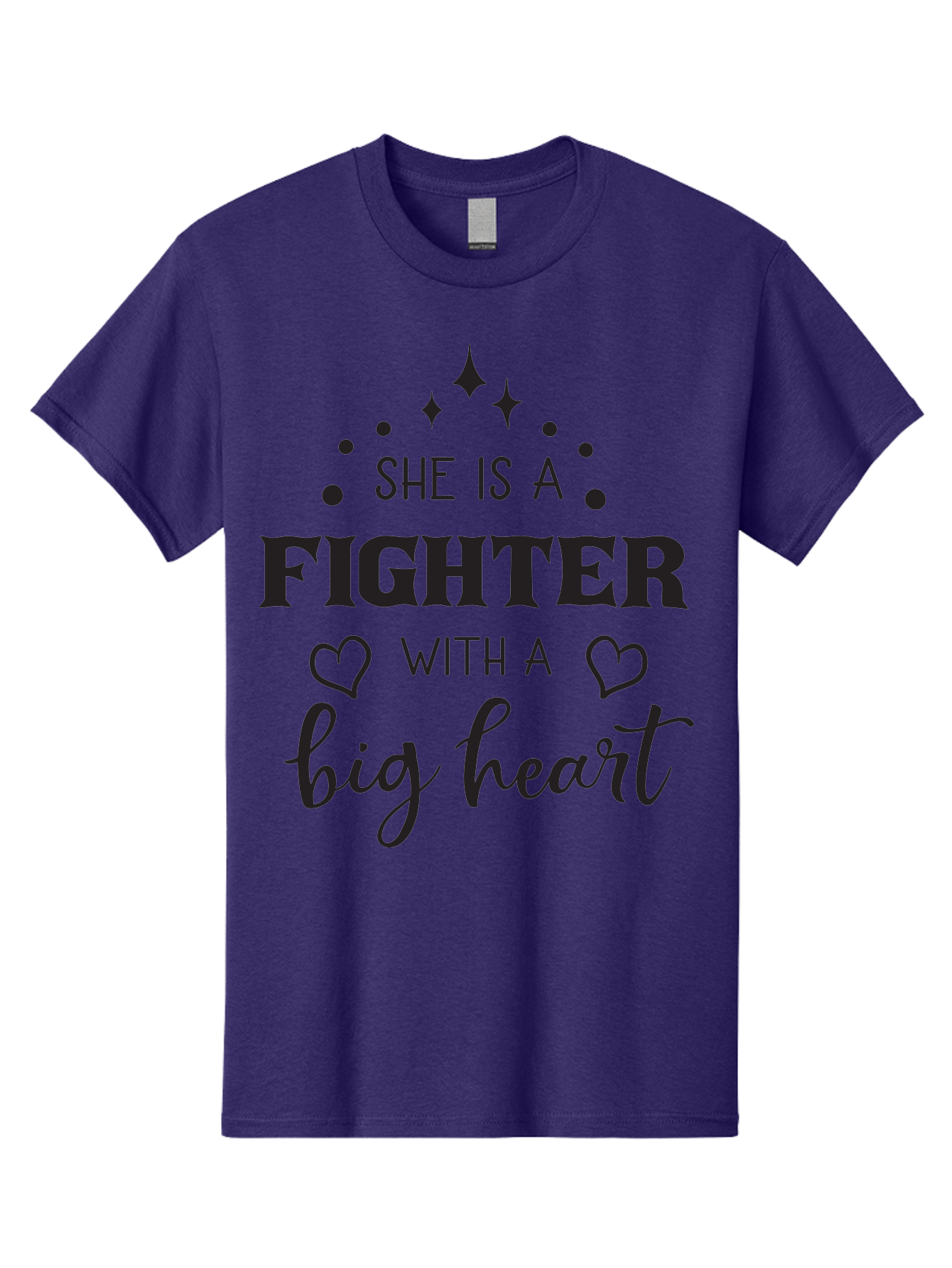 She-Is-A-Fighter Men'S Graphic Tee, 100% Cotton, Comfortable Casual Summer Wear, Machine Washable, Inspirational Quote, Motivational Phrase, Strong Woman, Fighter Mentality, Big Heart, Heartwarming Message, Empowerment, Positivity, Aad154